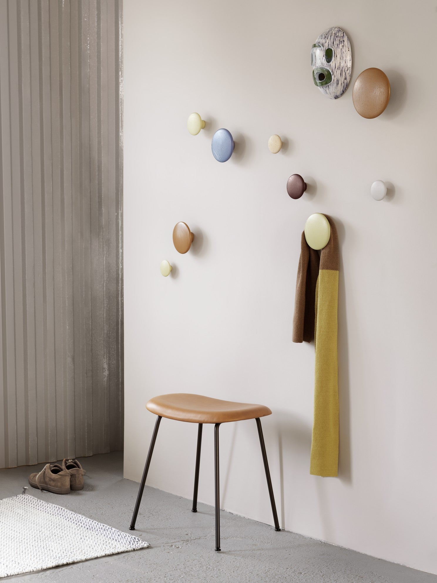 FIBER stool personalized with upholstered seat