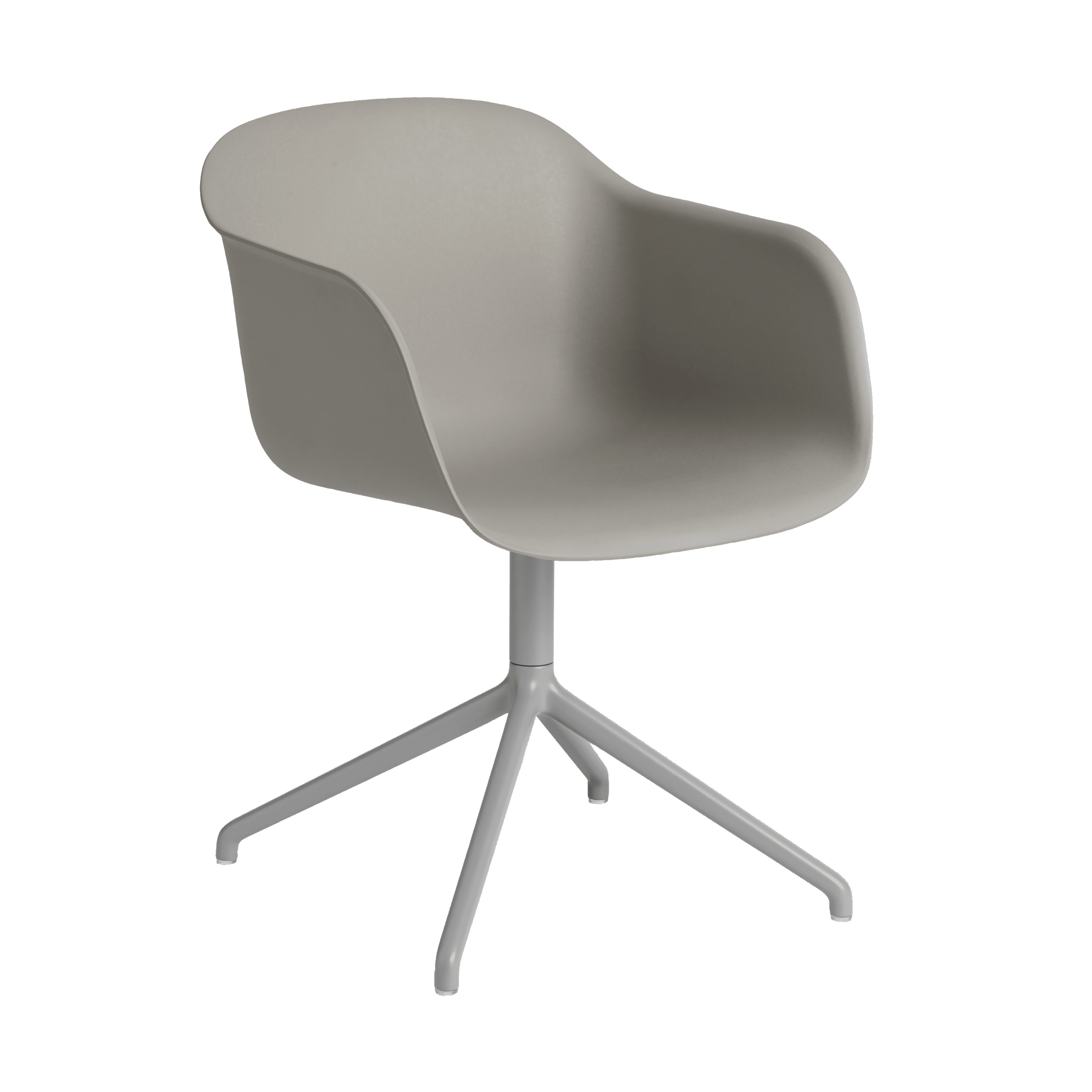 FIBER Gray Swivel Chair with Armrests