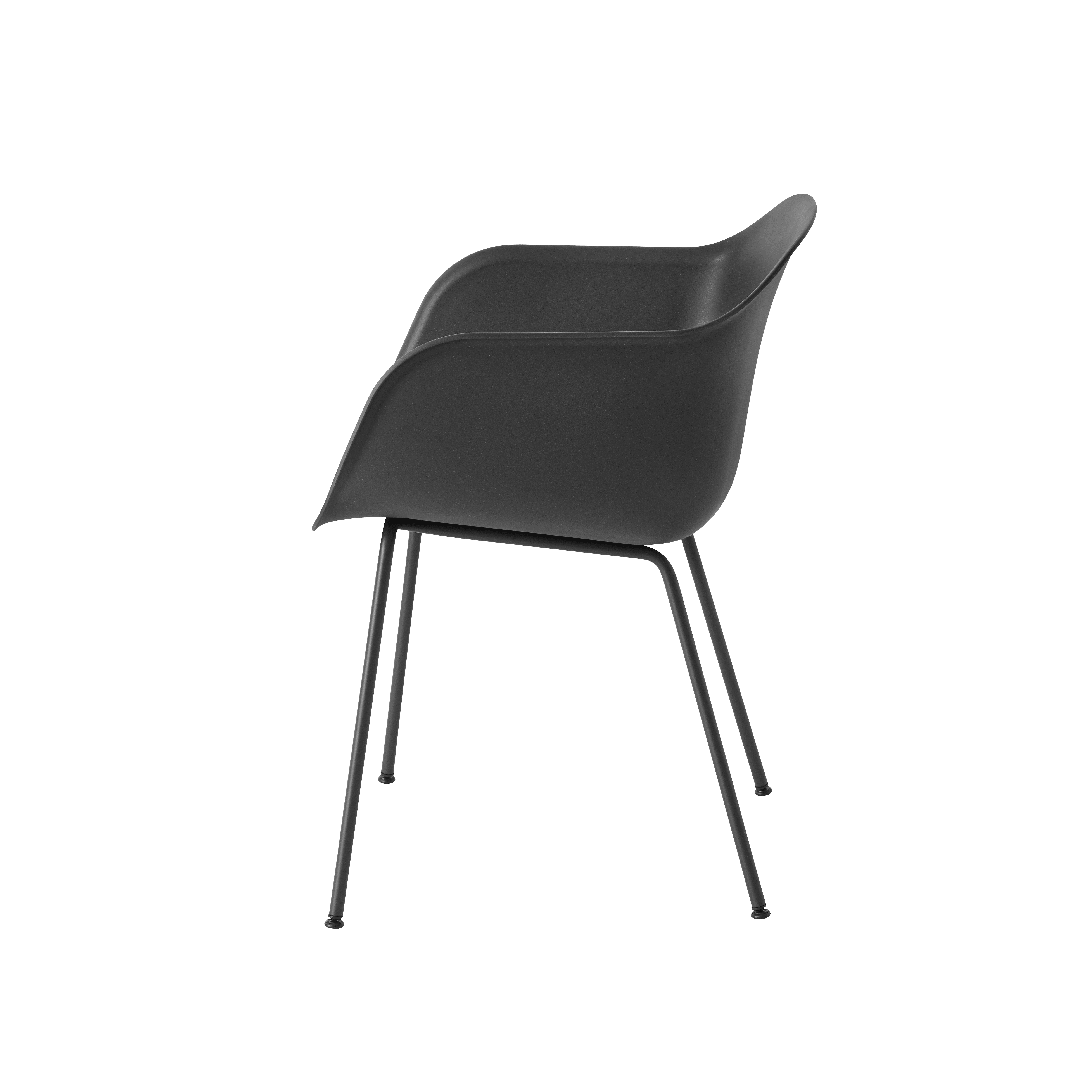 FIBER Armchair in Black with Steel Base