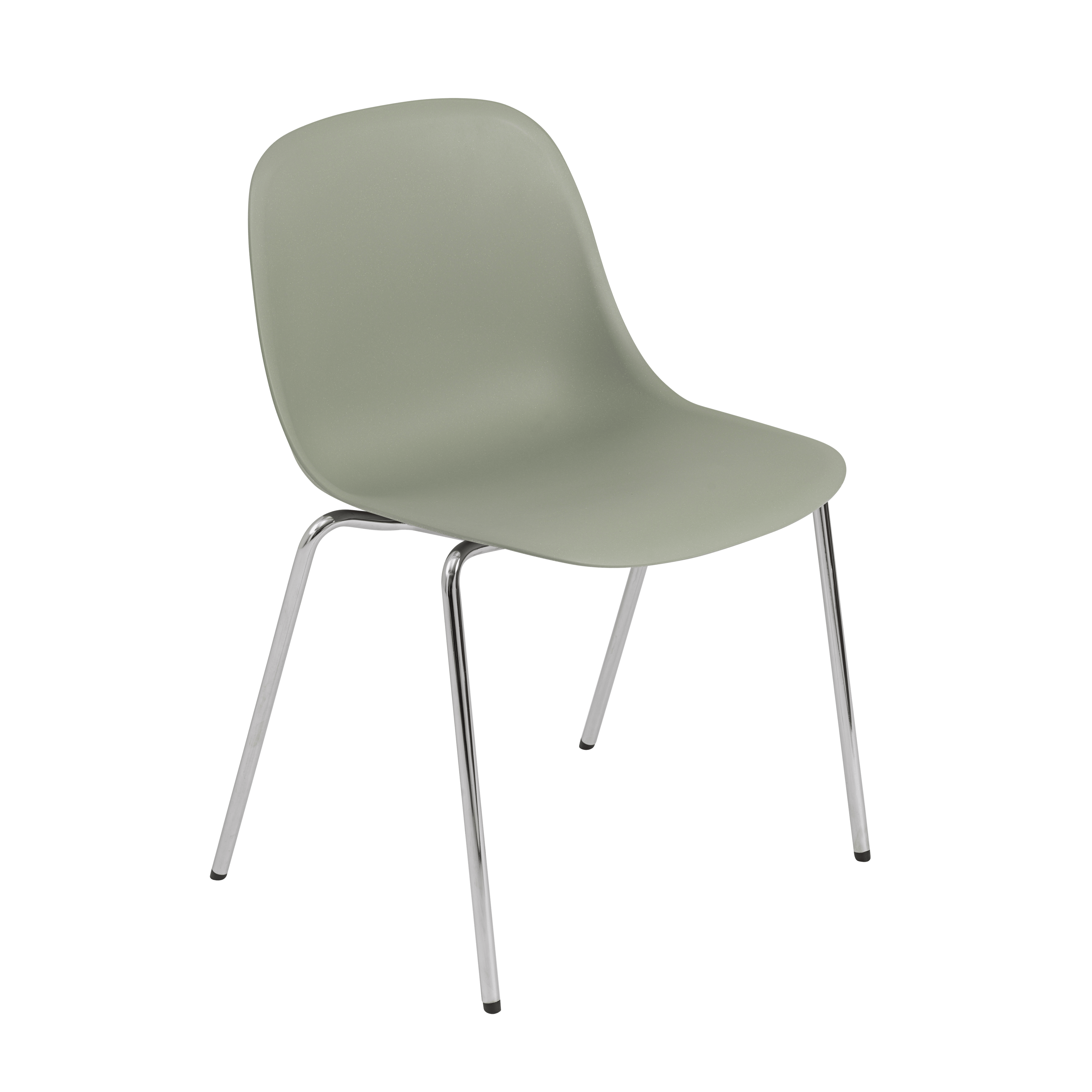 FIBER Chair in Dirty Green with Steel Base