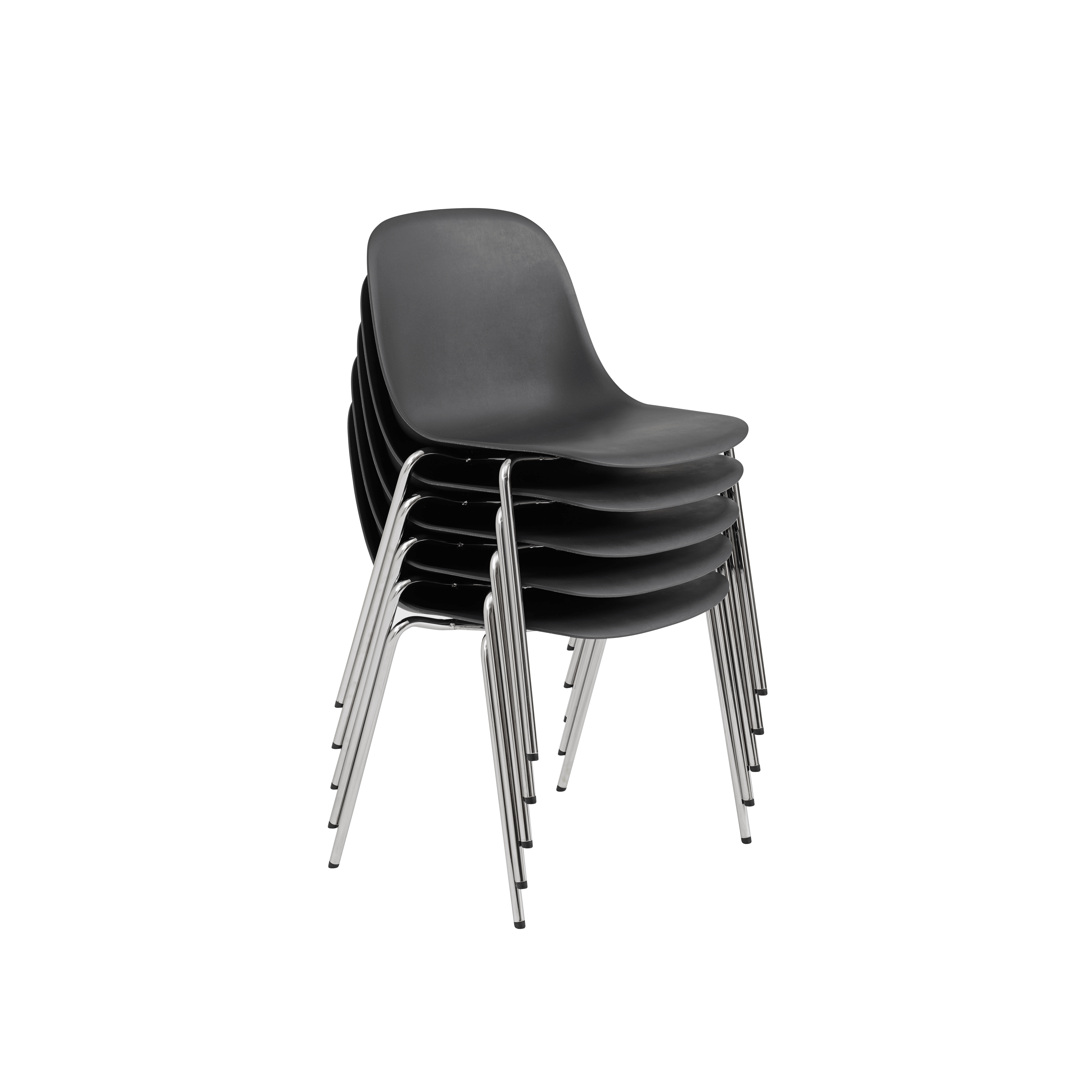 FIBER Chair in Black with Steel Base