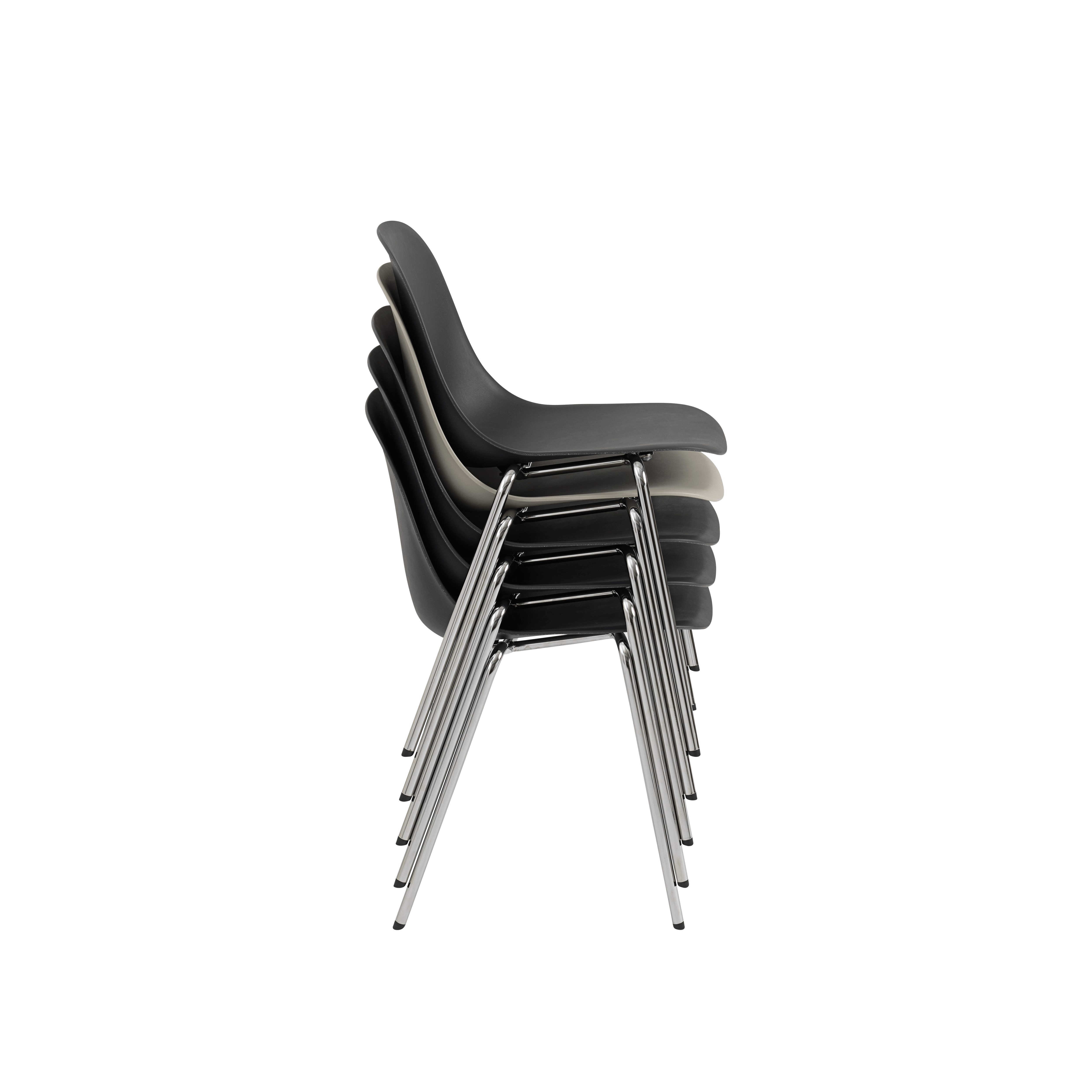 FIBER Chair in Black with Steel Base