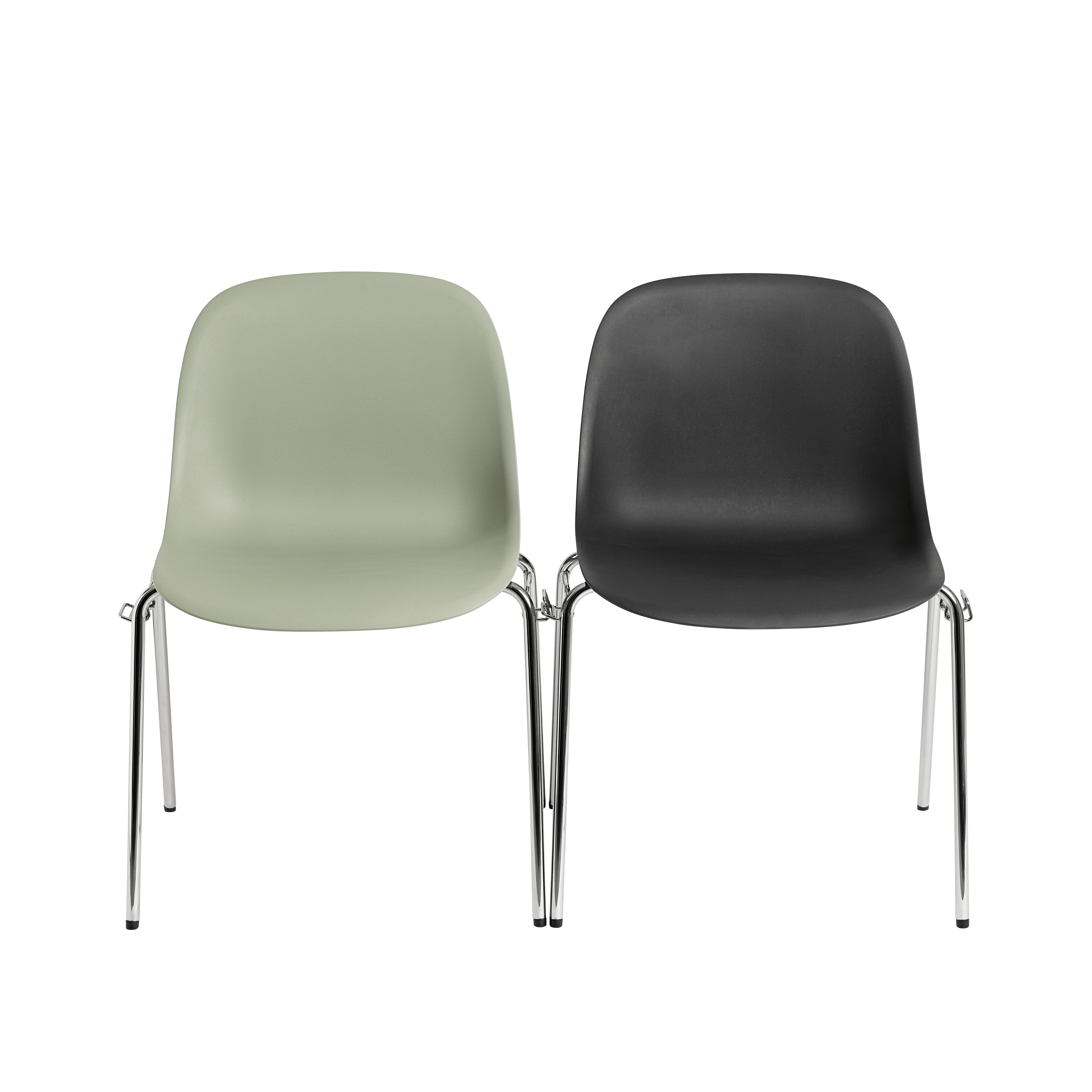 FIBER Chair in Black with Steel Base