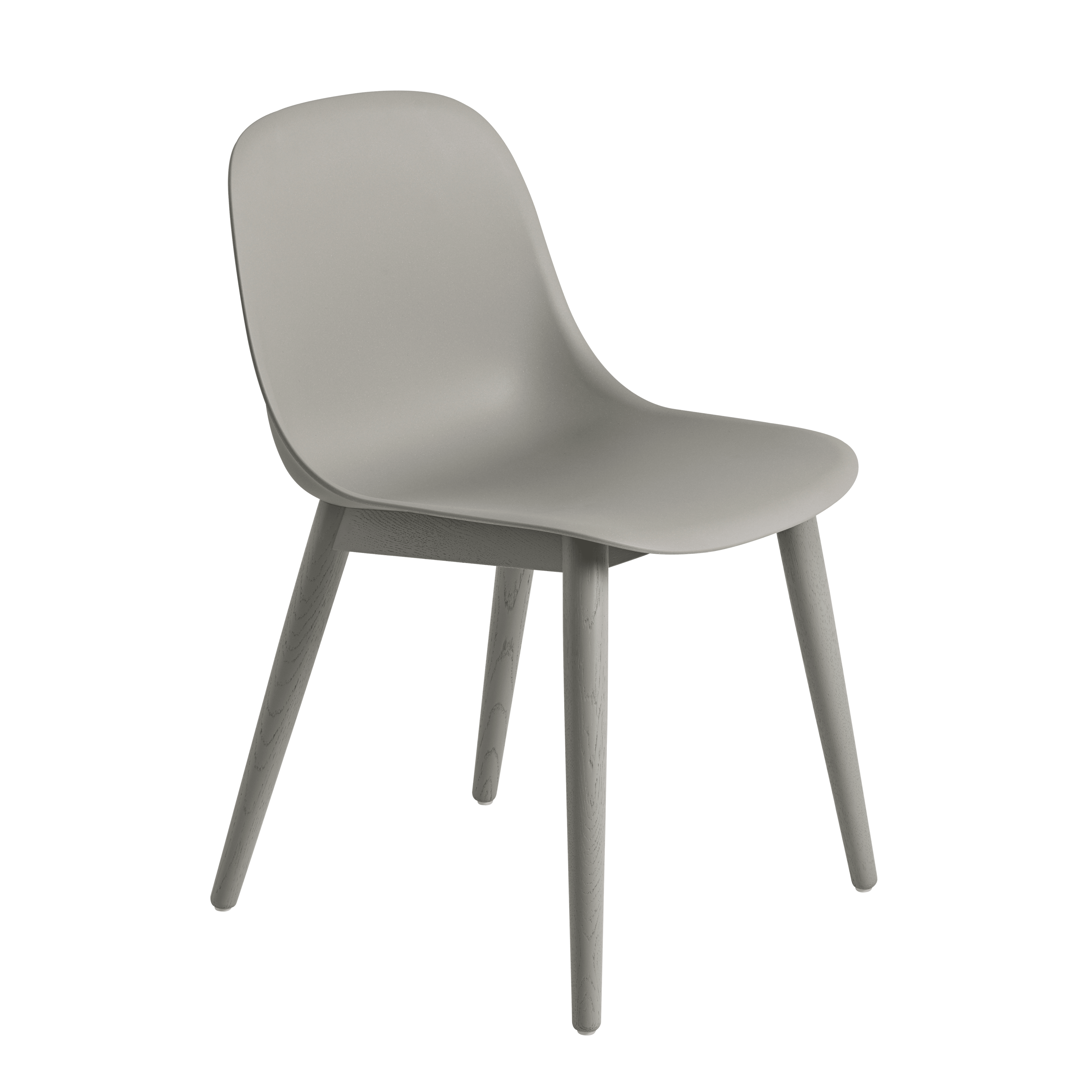 FIBER Chair in Gray with Wooden Base