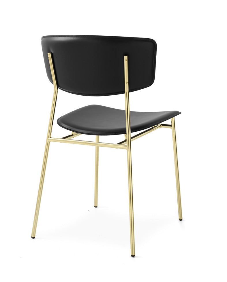 Upholstered FIFTIES Chair with Gold Base