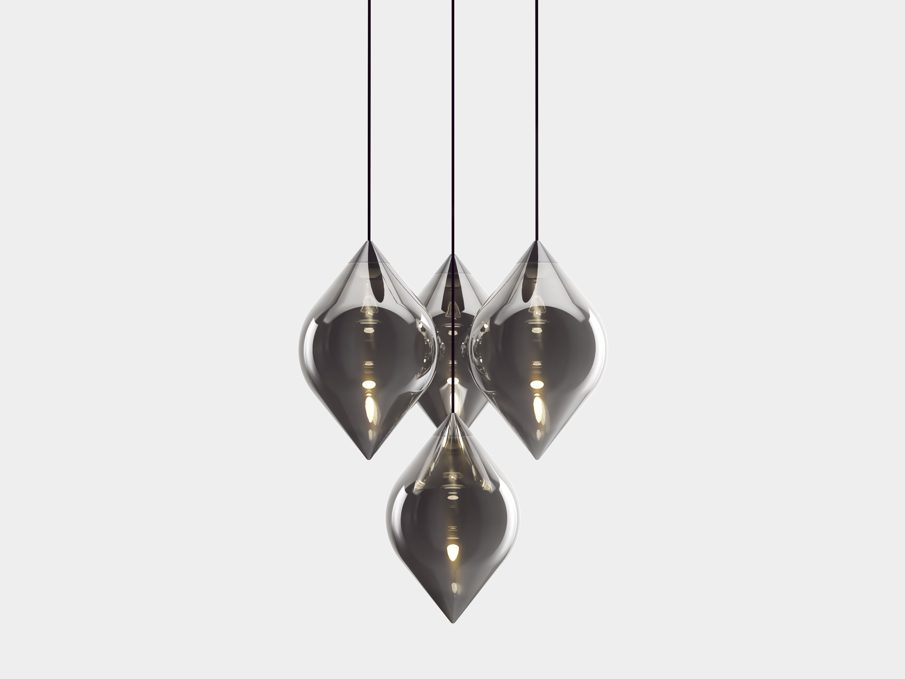 Lampa wisząca FLARE TOP srebrny klosz