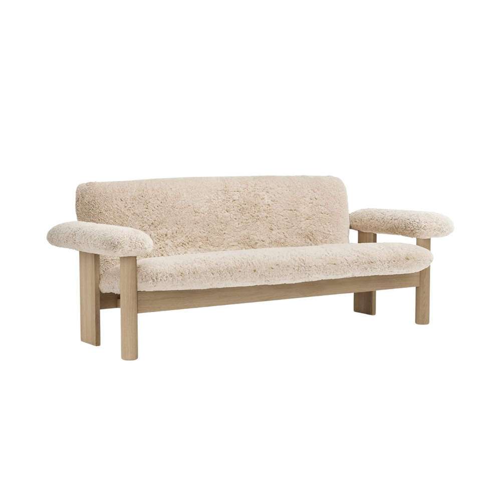 BRASILIA Sofa sheep leather with oak base