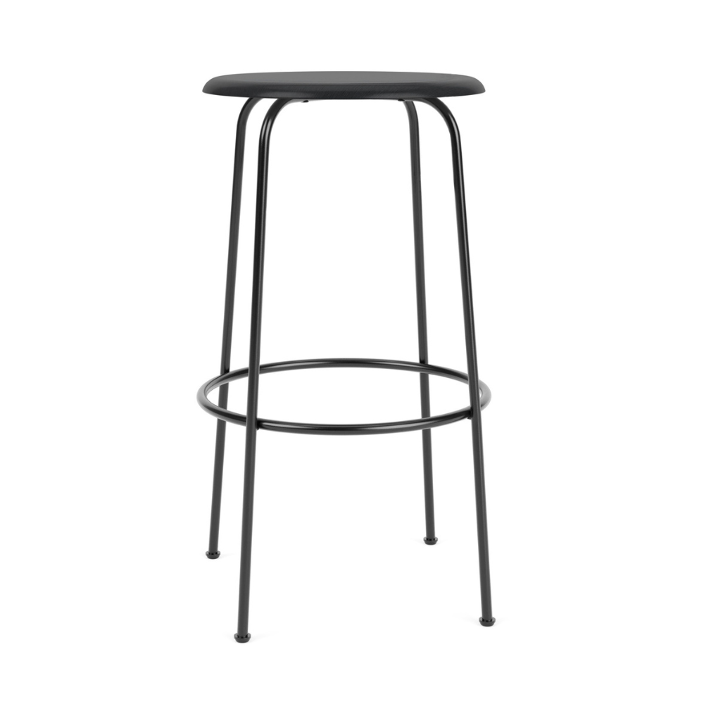 Barový stůl AFTEROOM černý jasanový dýhovaný se ocelovým podstavcem