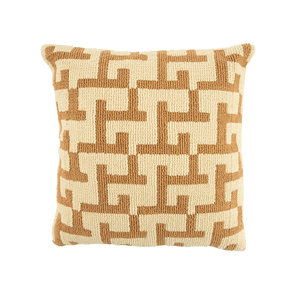 ZIGGY mustard pillow with beige