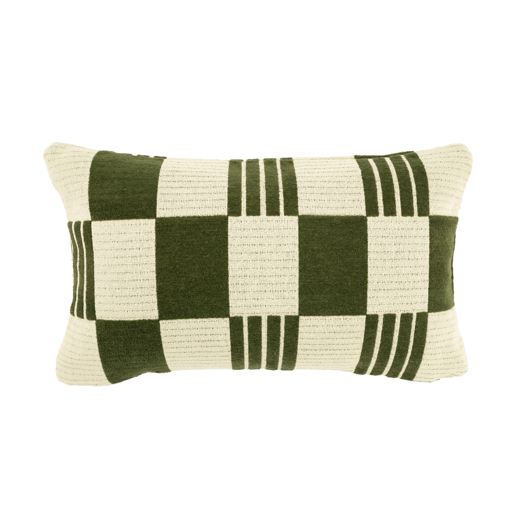 TWIST pillow green with beige