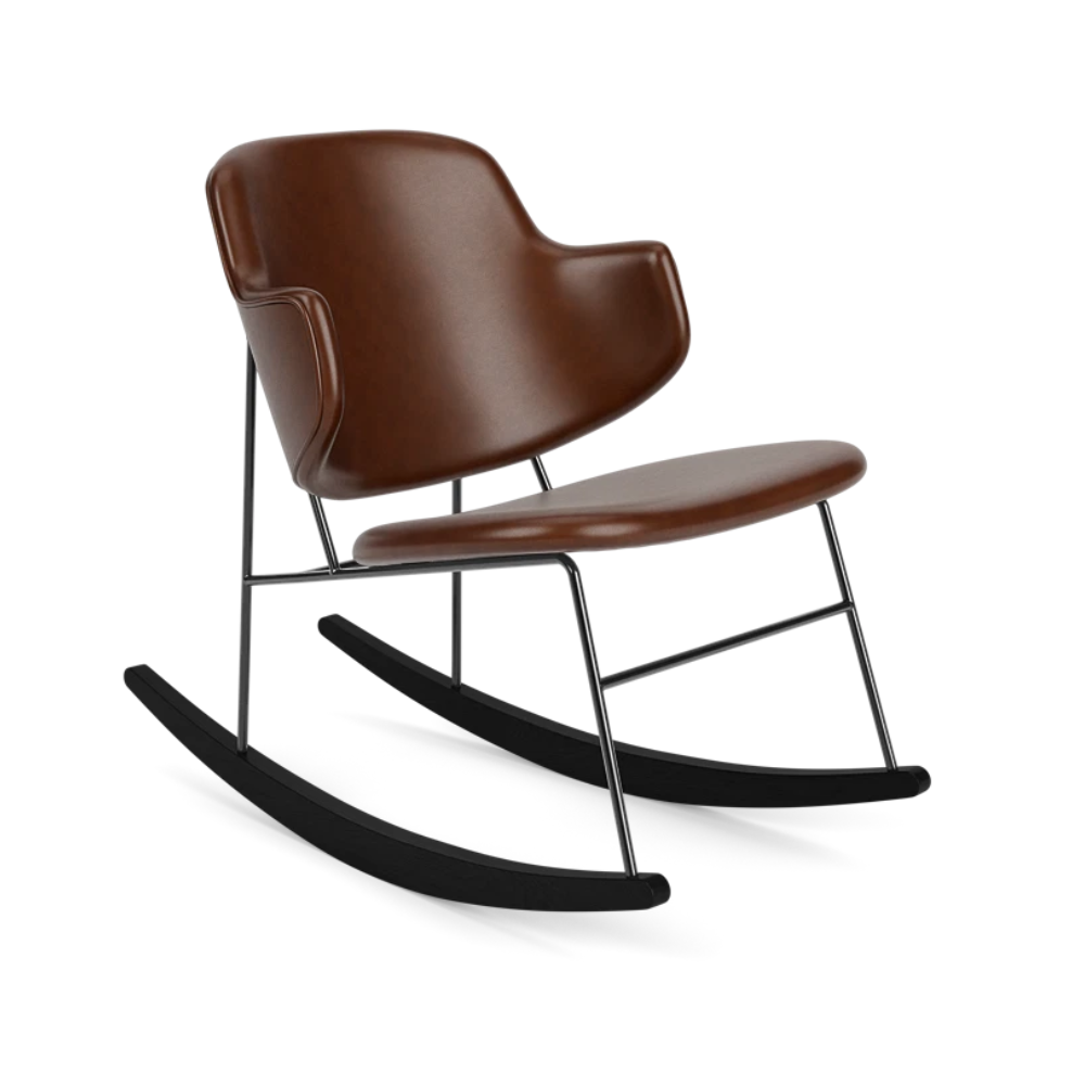 PENGUIN rocking chair brown leather