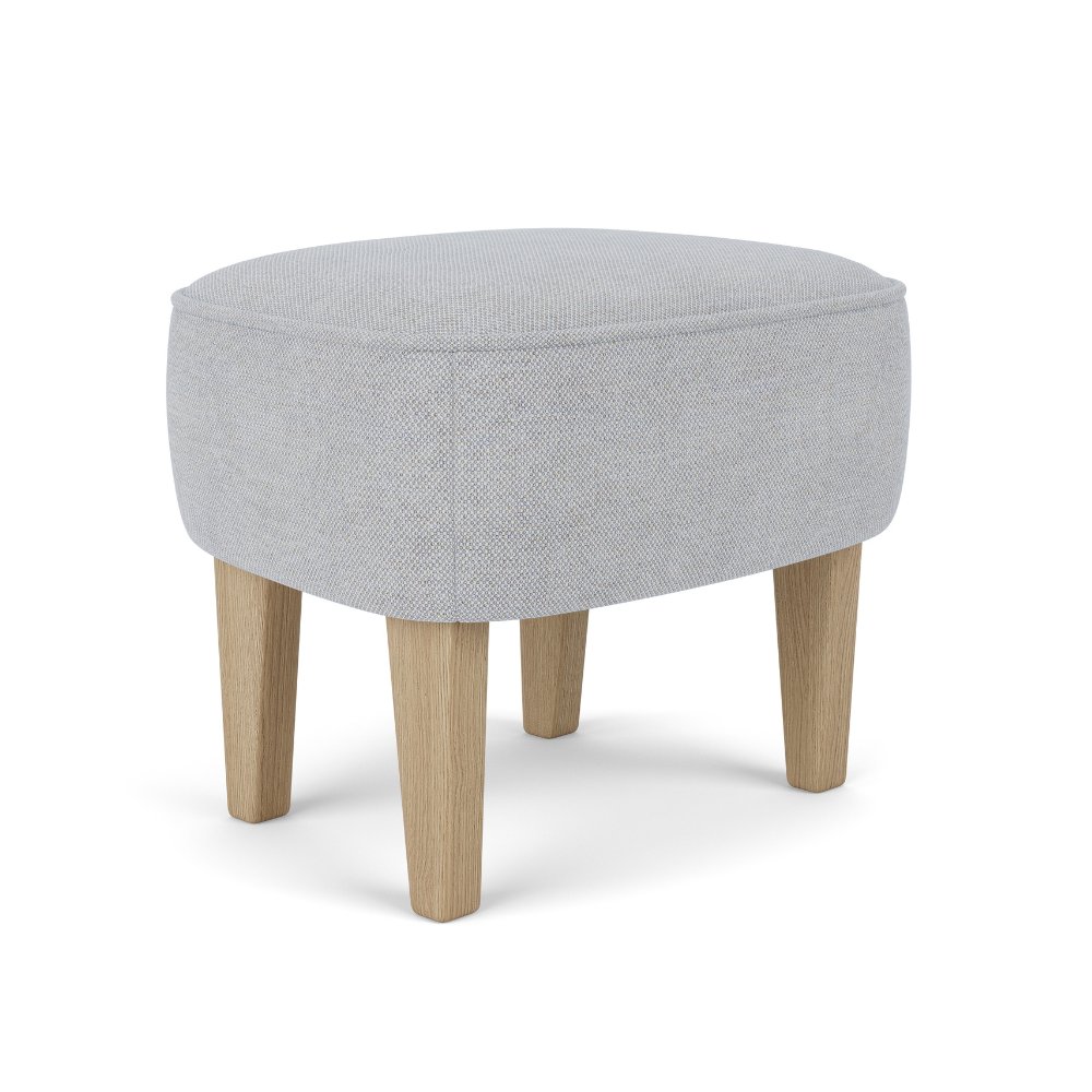 INGEBORG light gray footrest with oak base