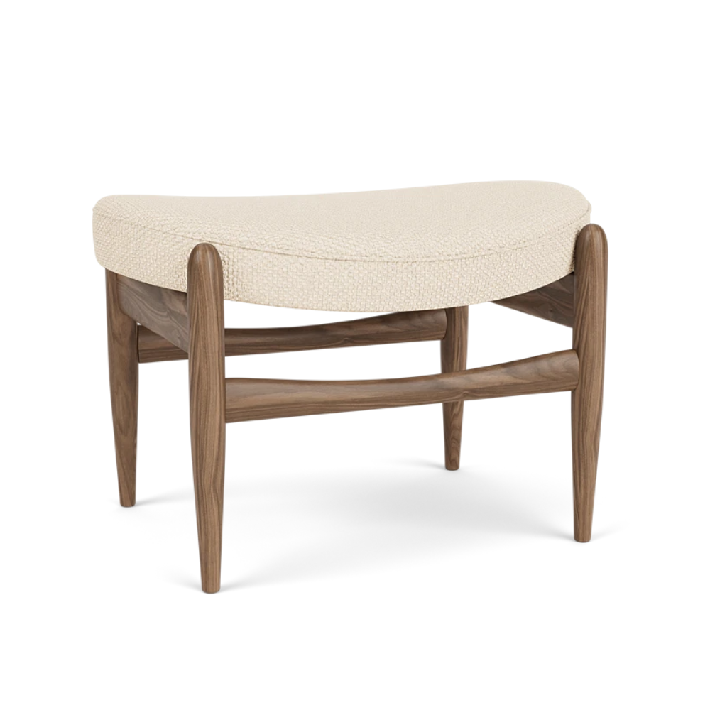 Podnóżek ELIZABETH kremowy z orzechową podstawą