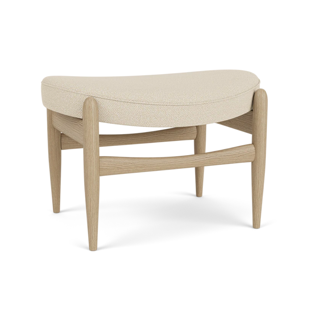 ELIZABETH beige footrest with oak base