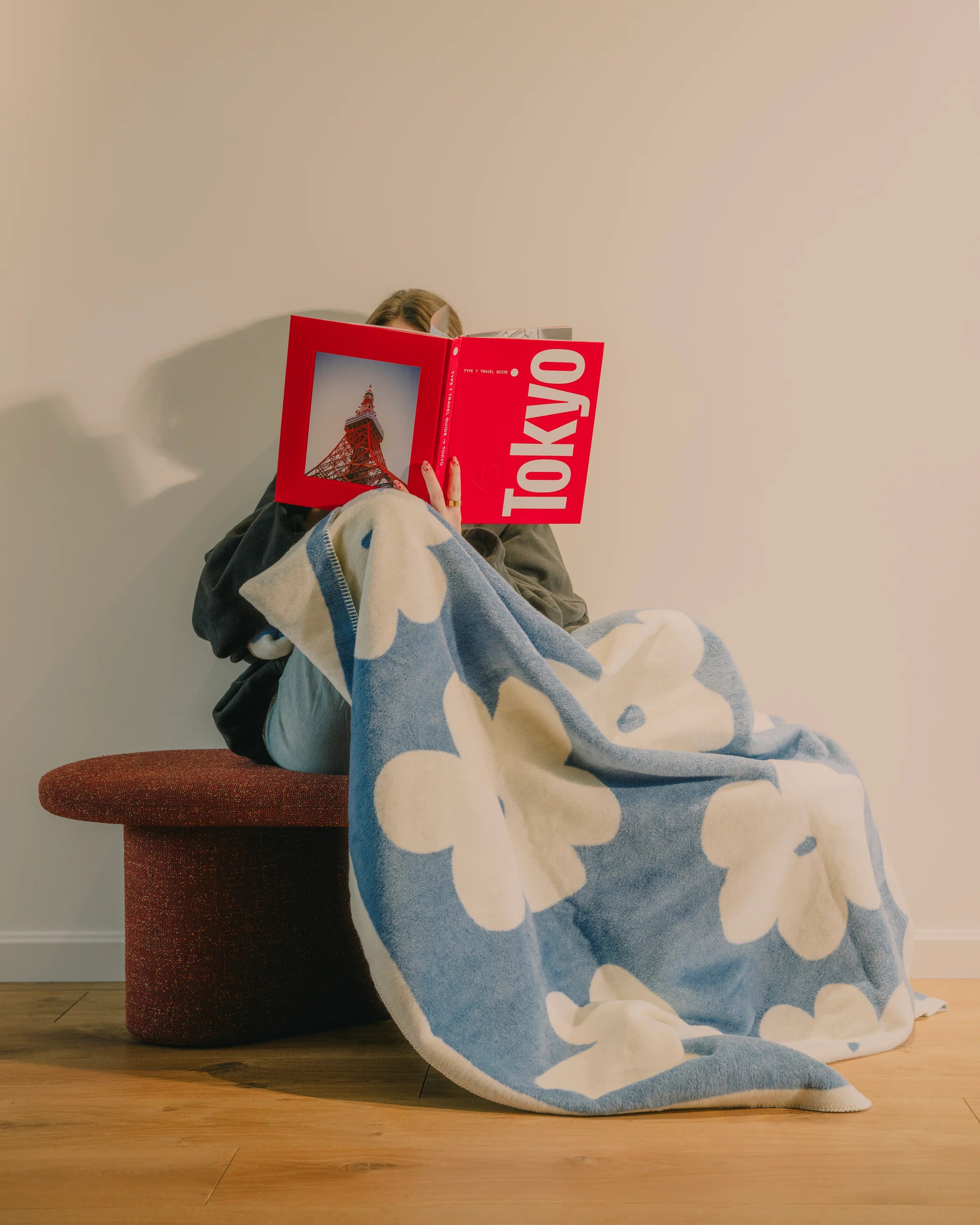 Koc FLO sky blue and ecru