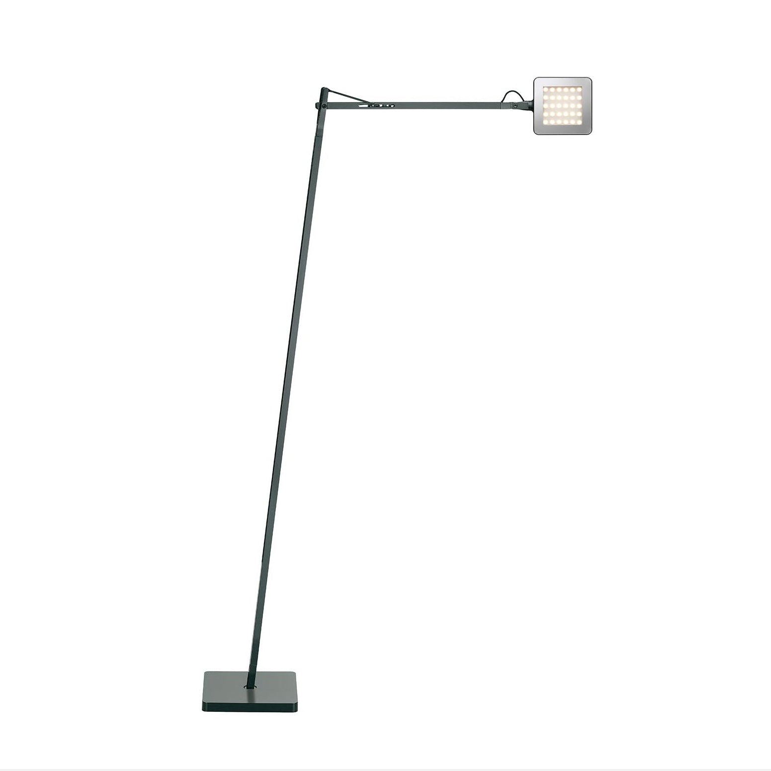 Šedá stojací lampa na čtení KELVIN LED
