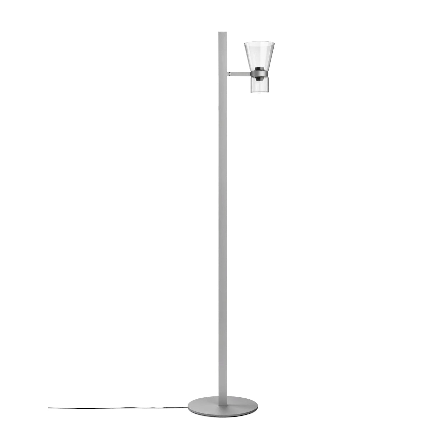 Podlahová lampa NOCTURNE F1 CONE stříbrná