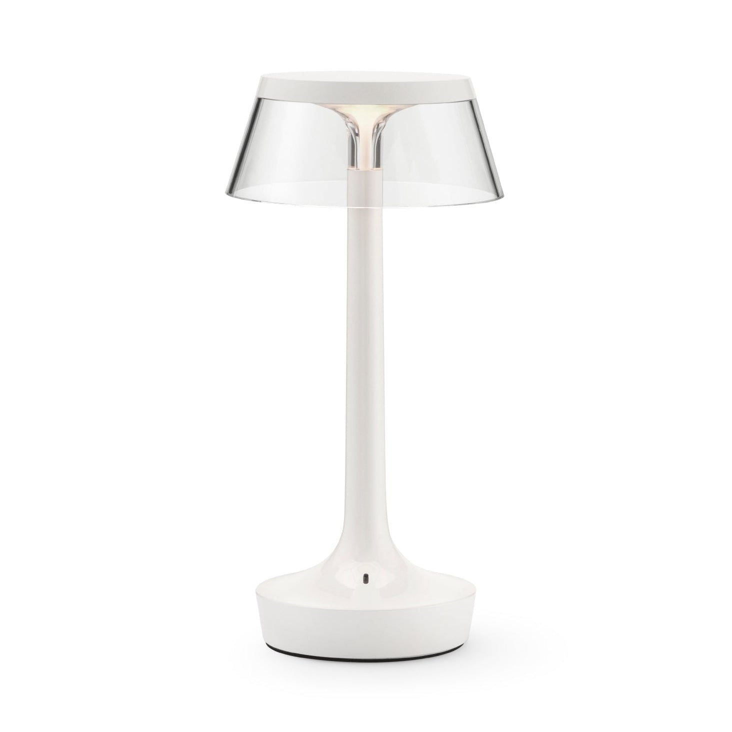 Portable lamp BON JOUR UNPLUGGED white with transparent shade