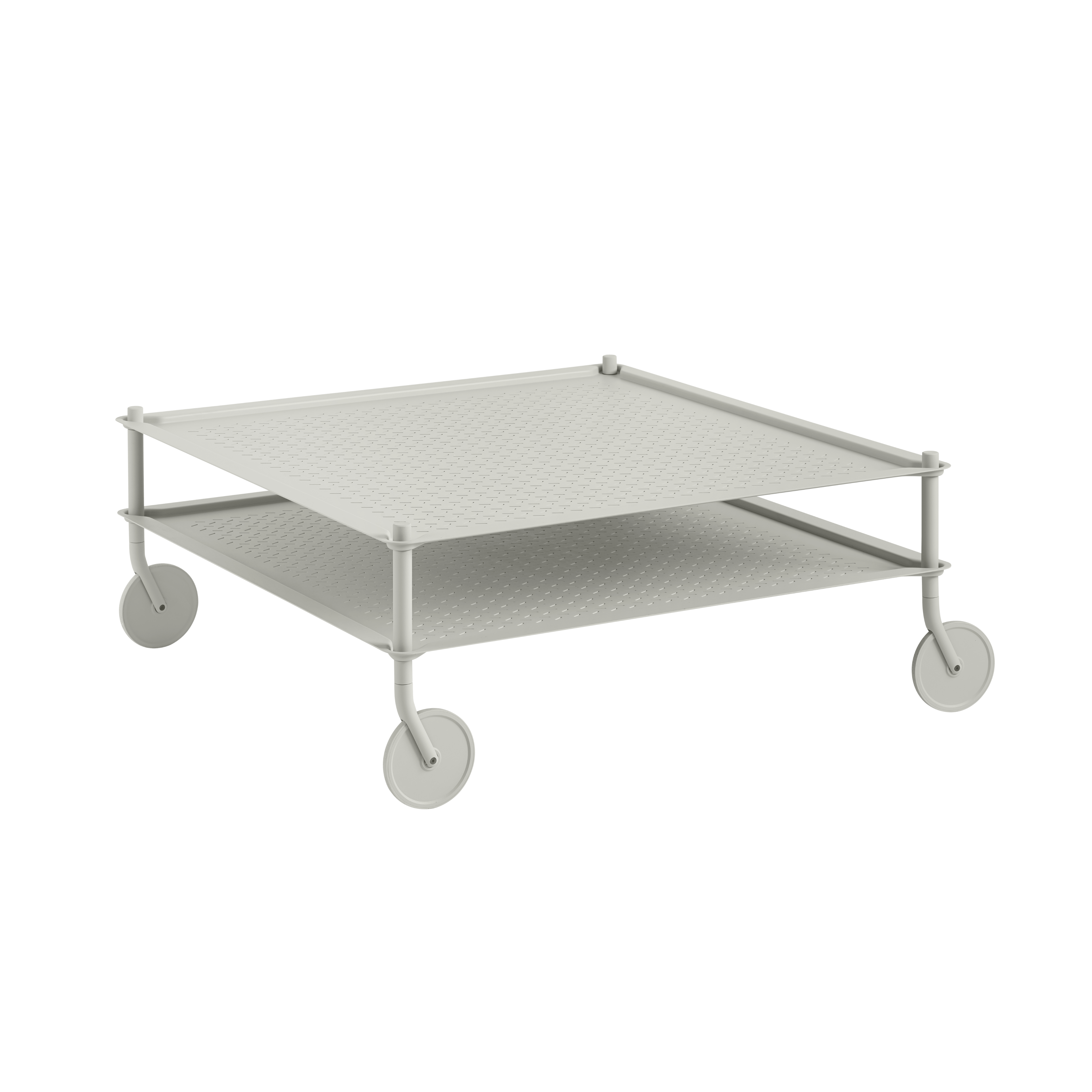 Light Gray Outdoor Coffee Table on Wheels FLOW