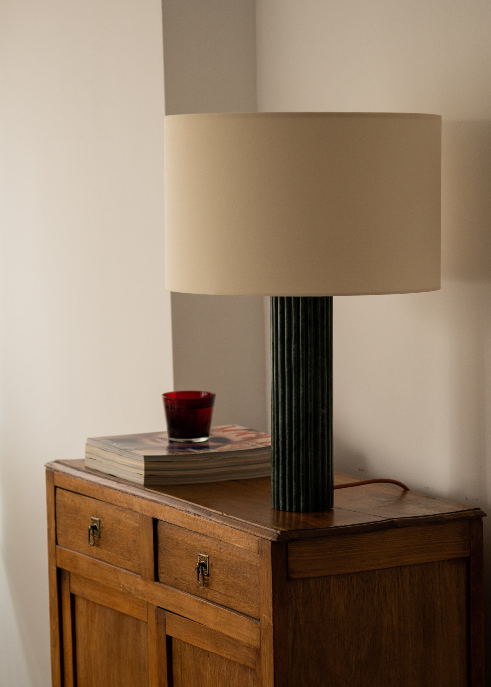 Stolní lampa FLUTA zelený mramor