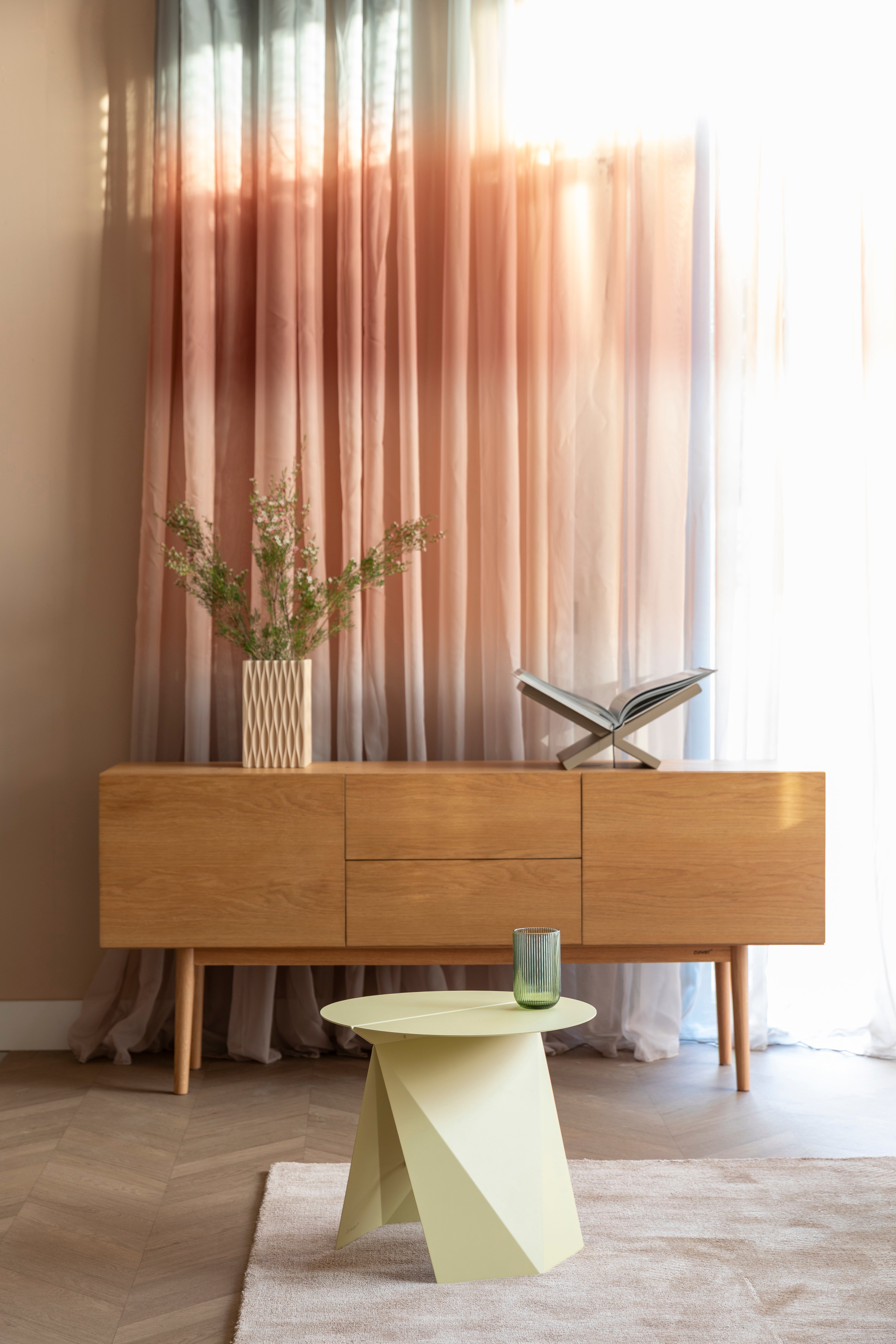 Boční stolek FOLDY žlutý