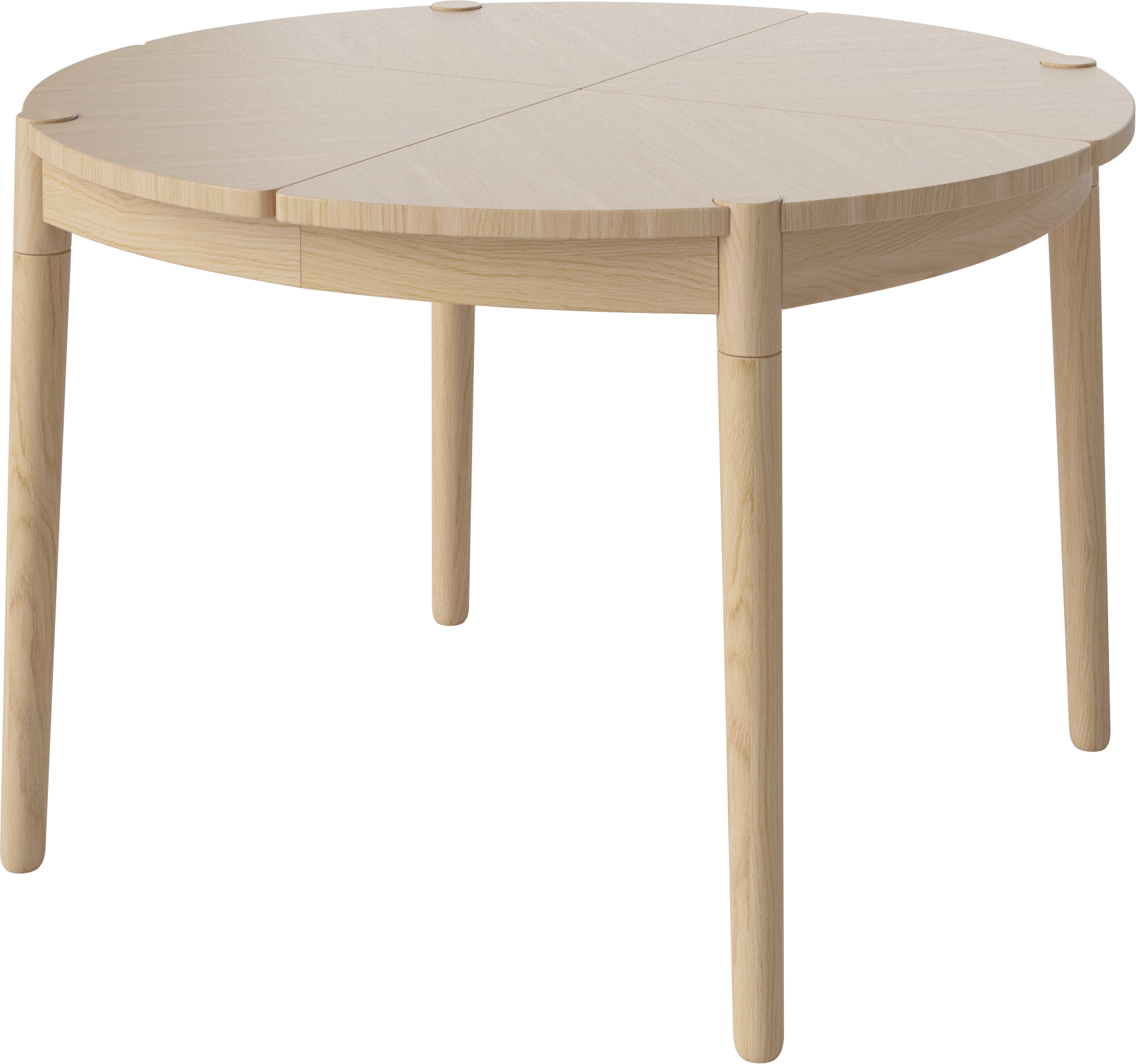 Stół okrągły rozkładany FUSION bielone drewno dębowe