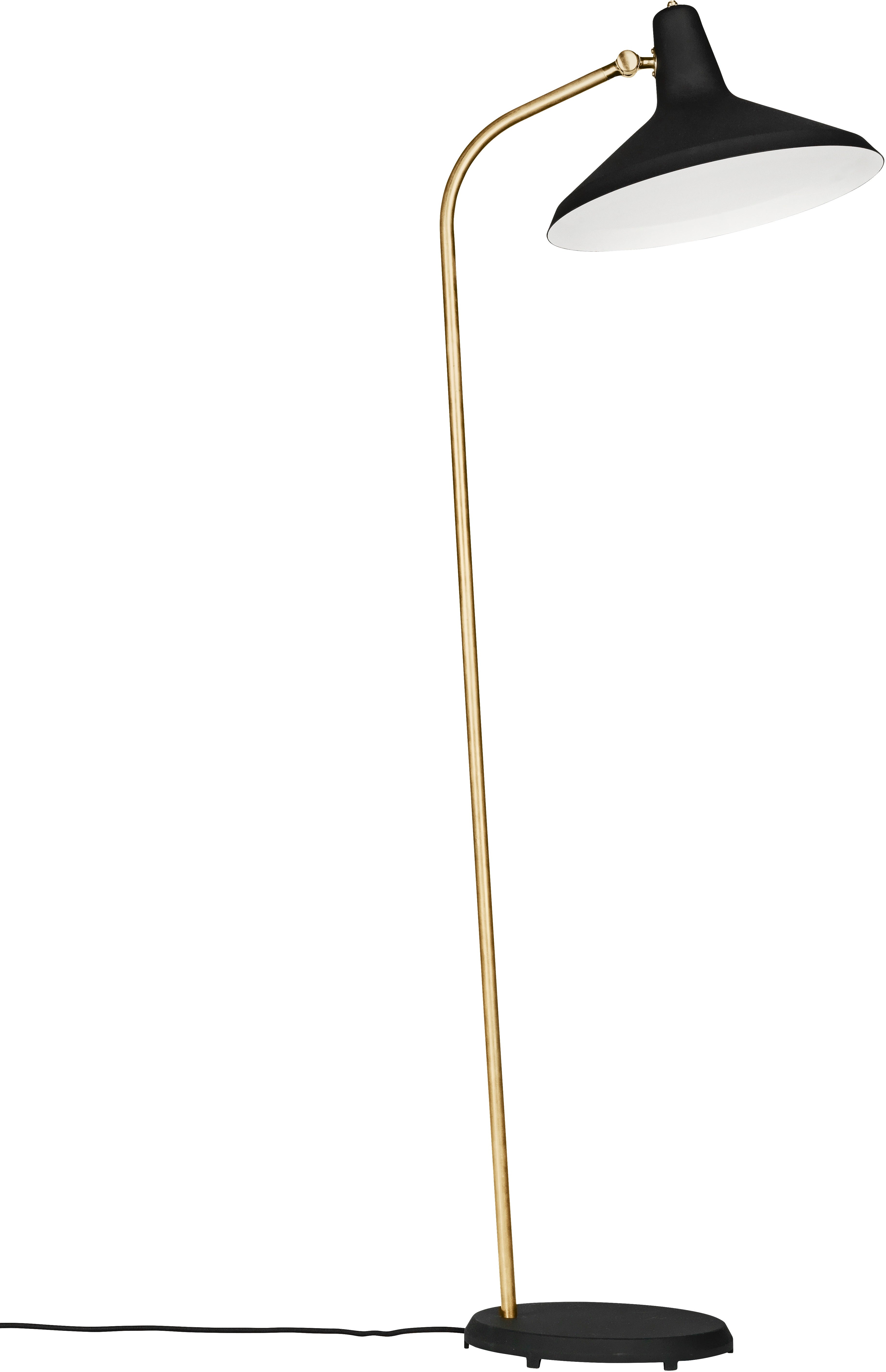 G-10 Brass Floor Reading Lamp with Black