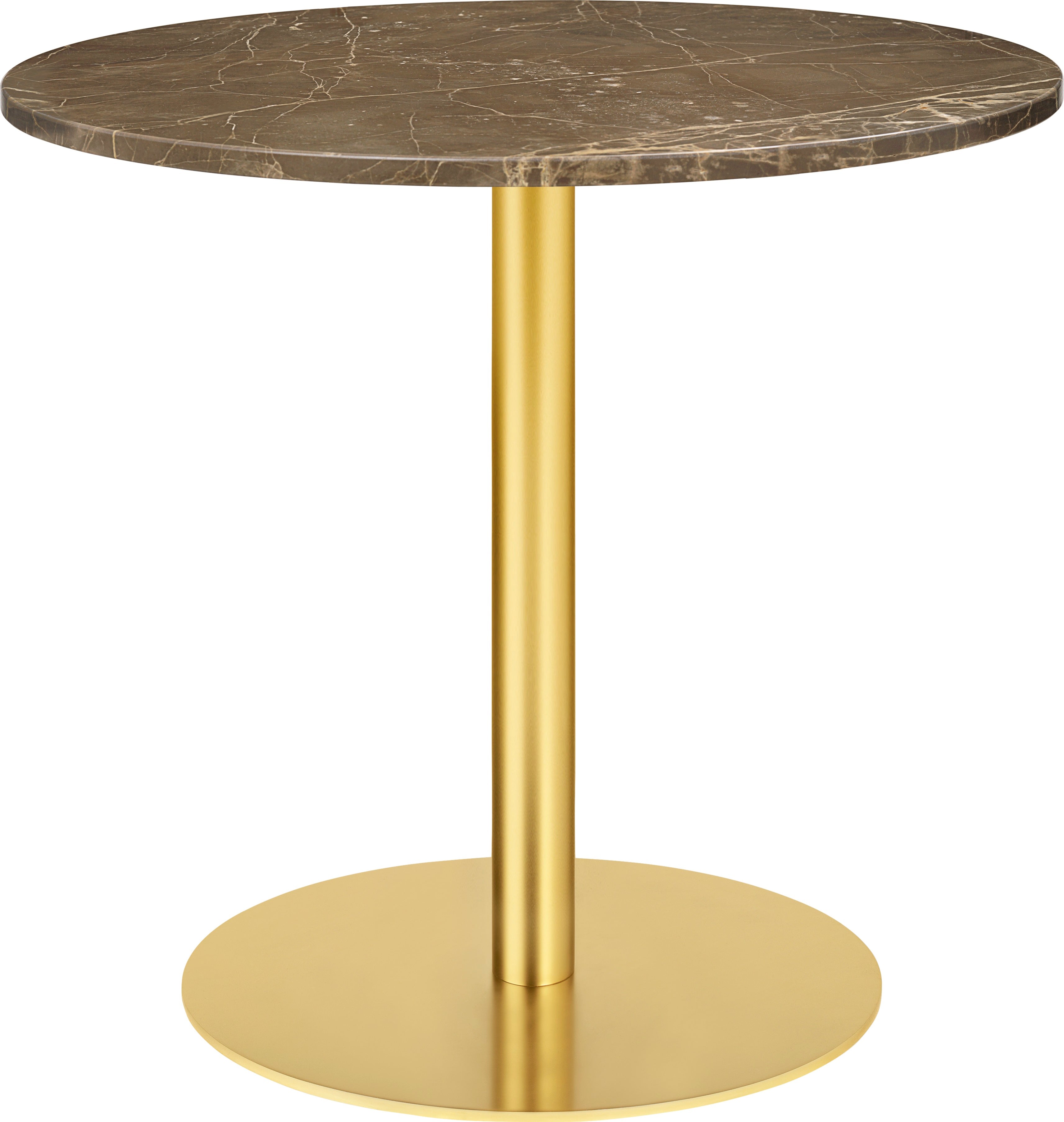 Kulatý stůl 1.0 hnědý mramor se zlatou základnou