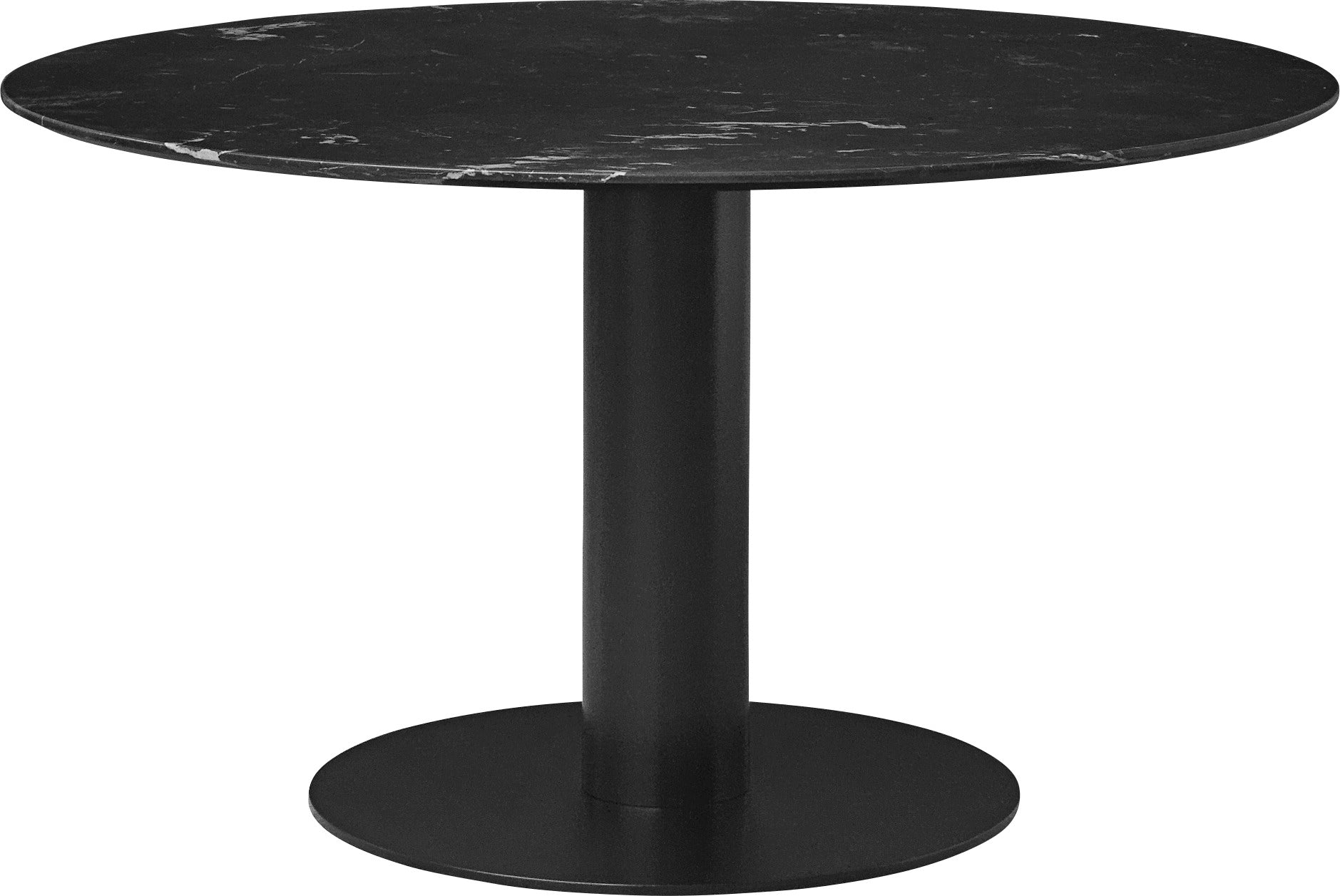 Round table 2.0 black marble with black base