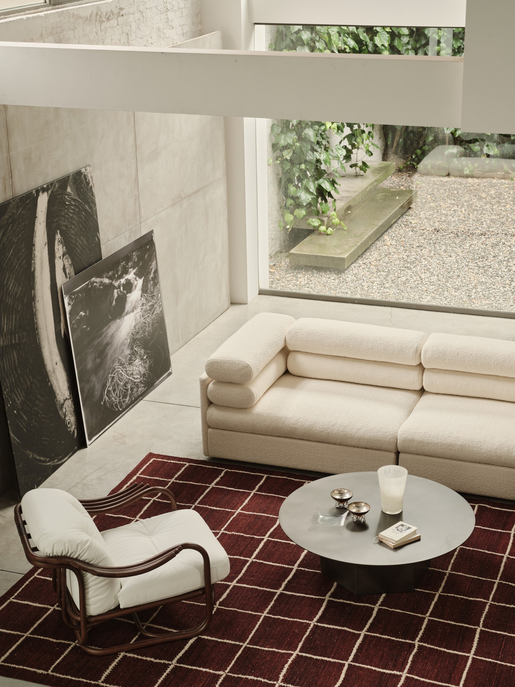 Kávový stolek EPIC krémový travertin