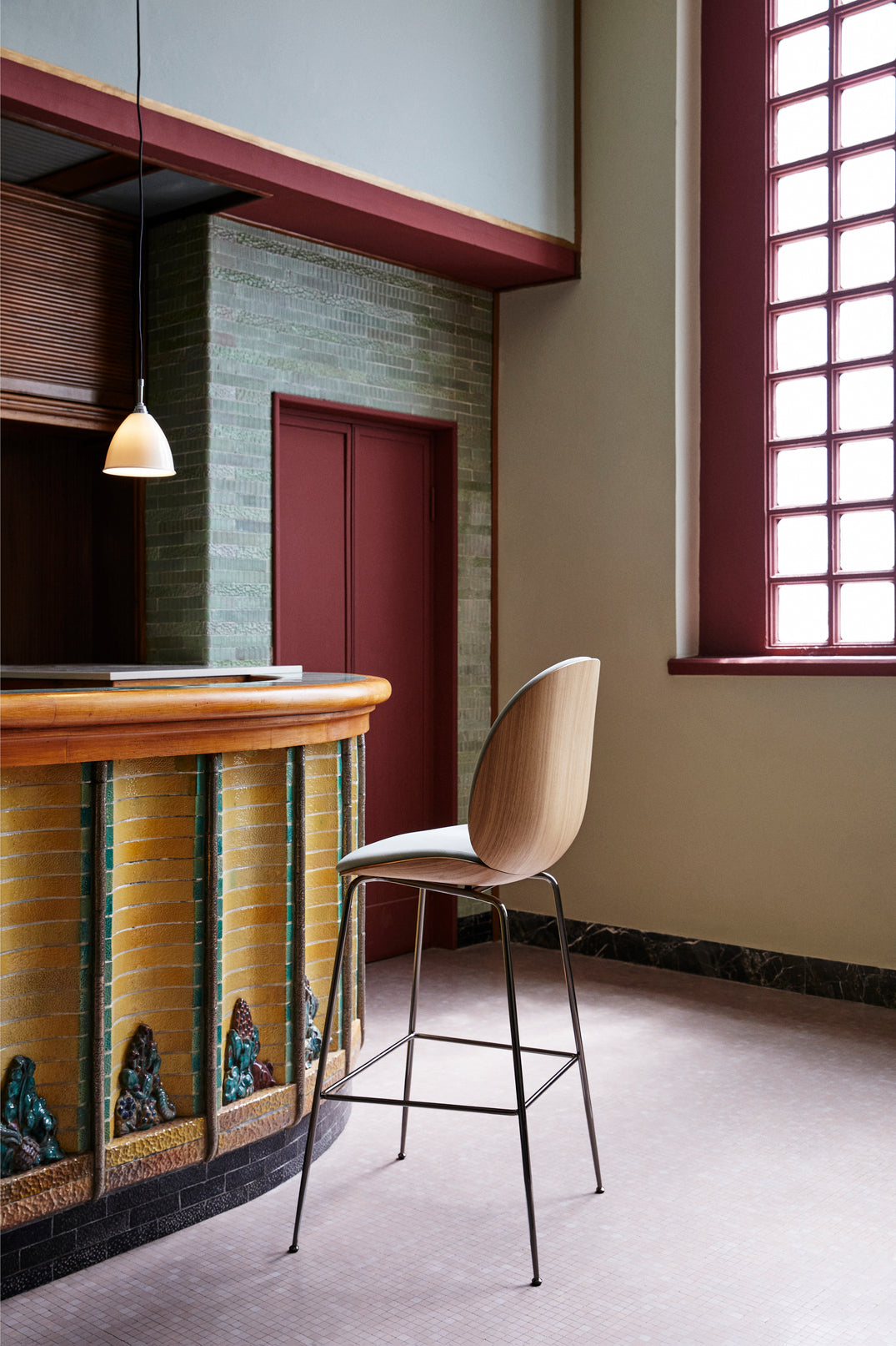 Závěsné svítidlo BESTLITE BL9 mosaz s krémovým stínidlem