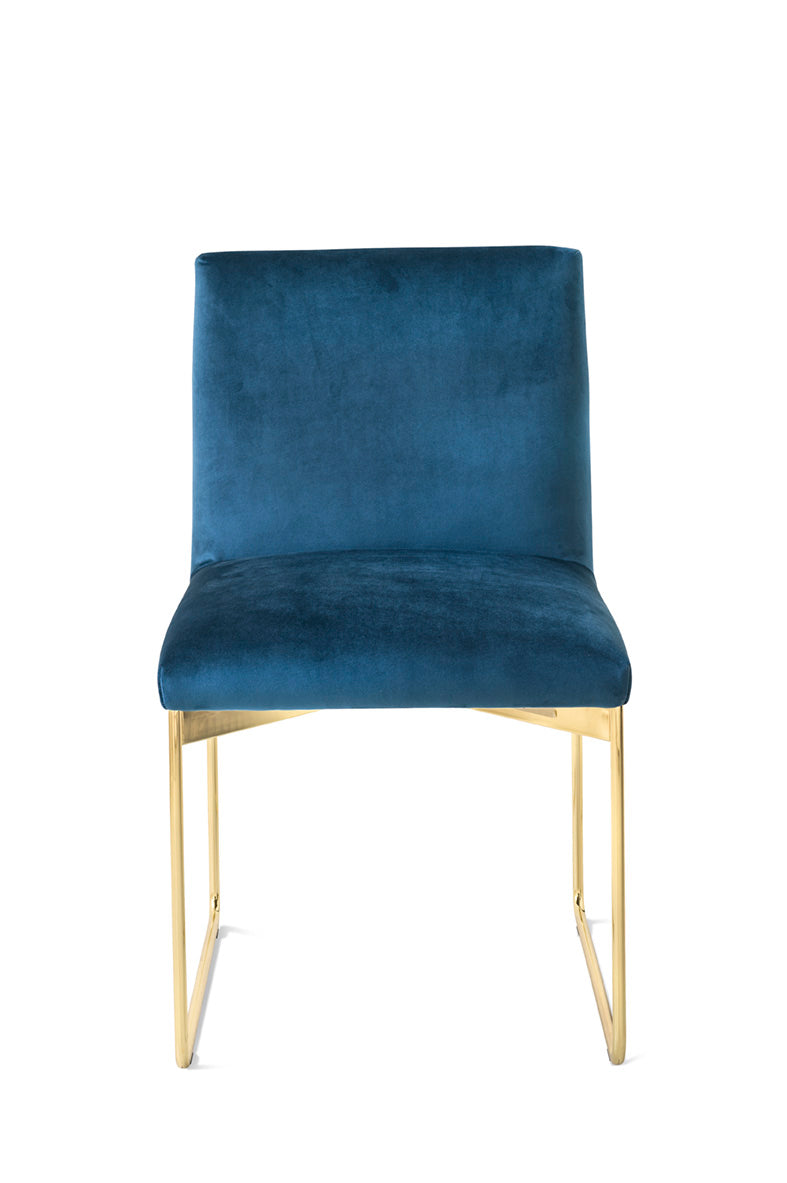 GALA upholstered chair with a golden base