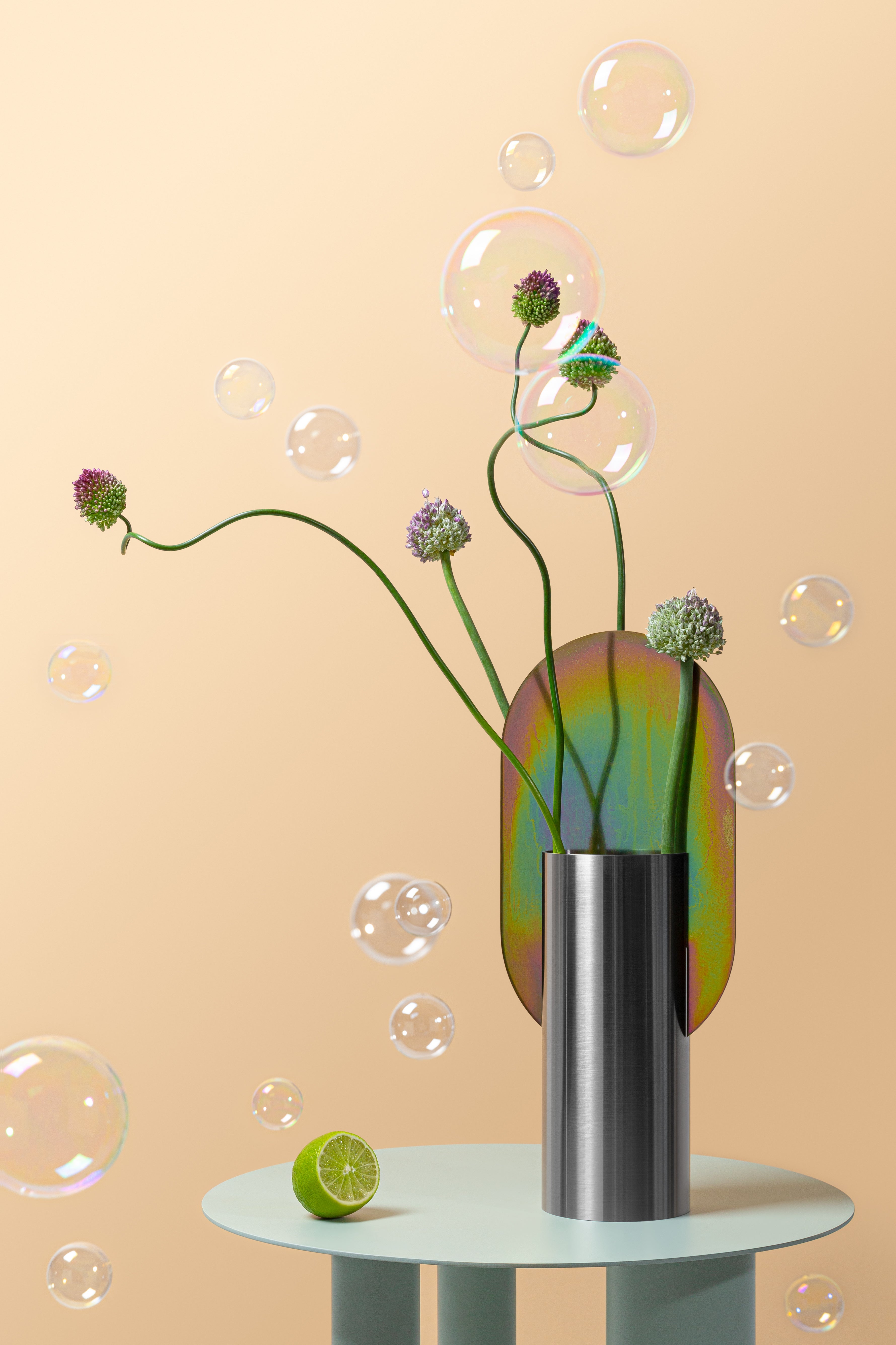 Váza GENKE - ČÍSLOVANÁ EDICE nerezová ocel s duhovým zinkem