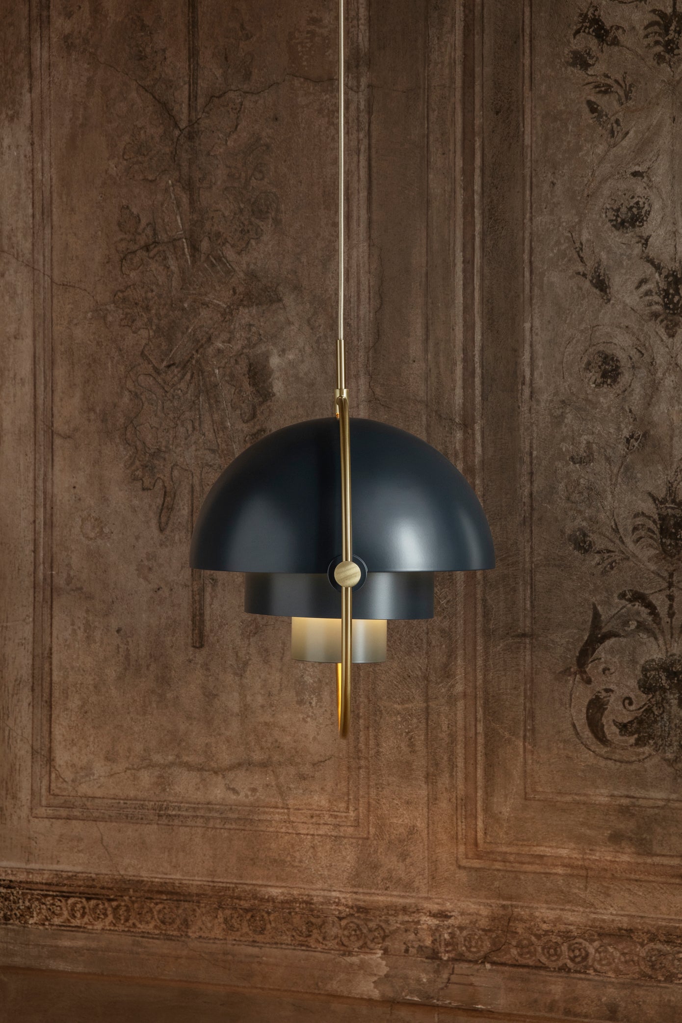 MULTI-LITE sea green pendant lamp with brass