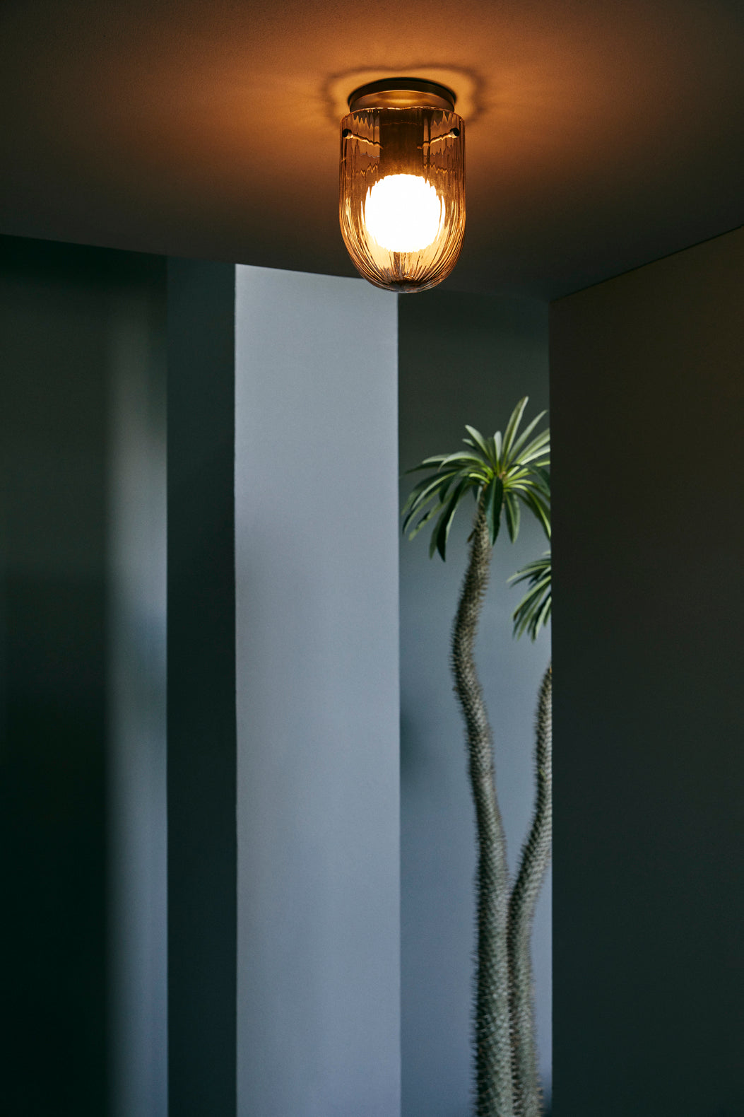 SEINE ceiling light with smoky glass
