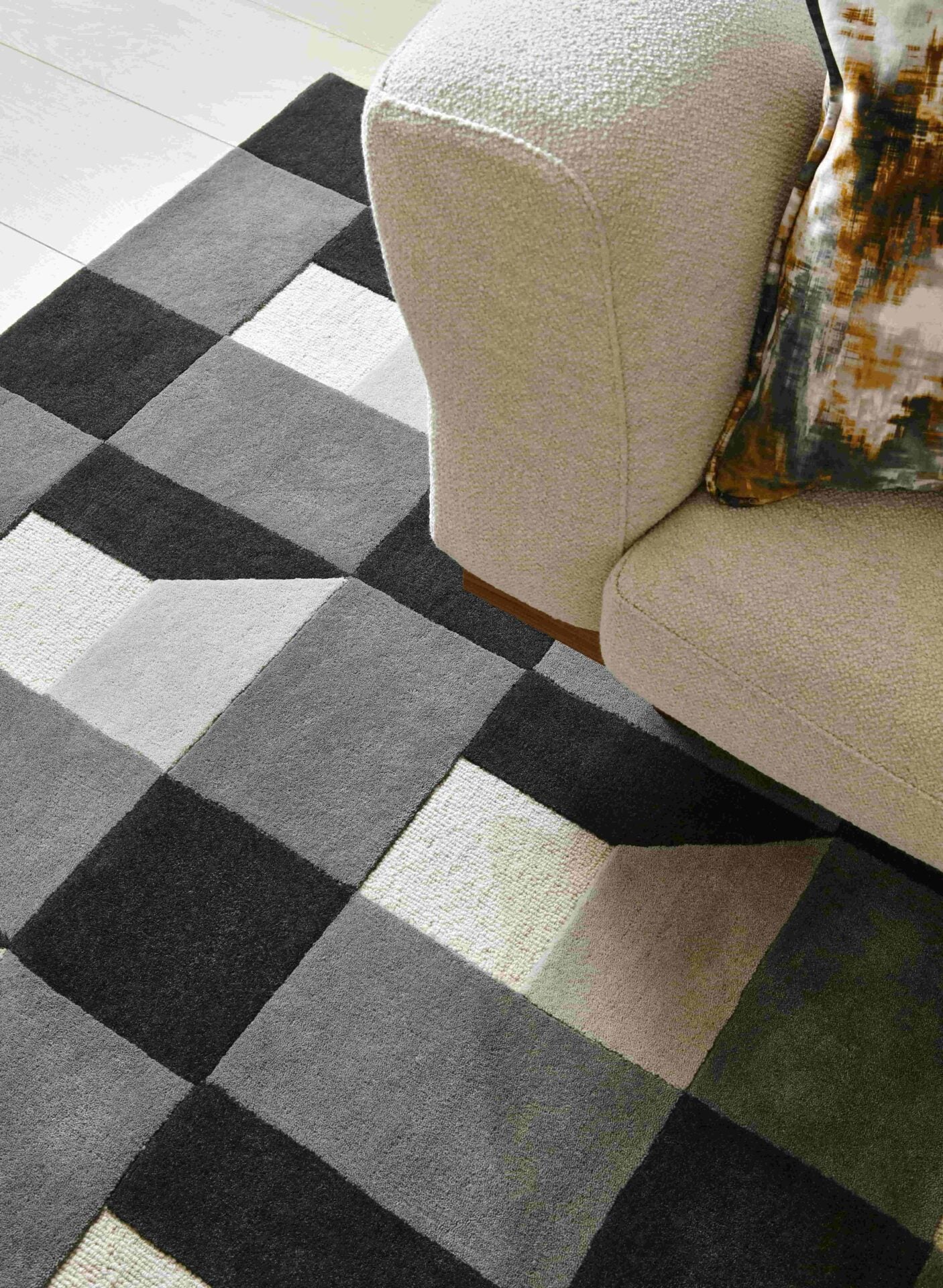 BLOCKS SLATE gray-beige rug