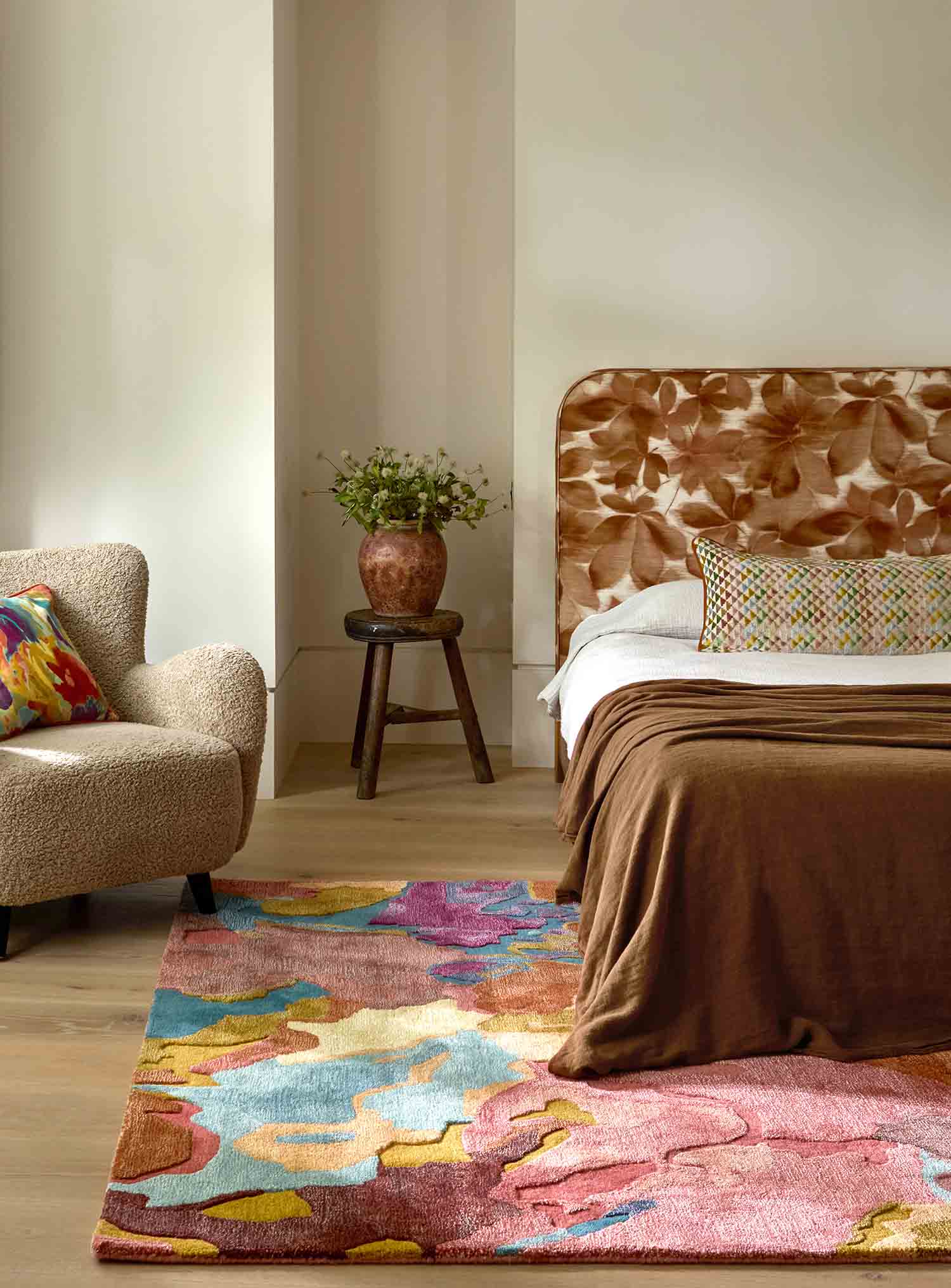 Rosewood Forest rug Huckleberry brown-borde