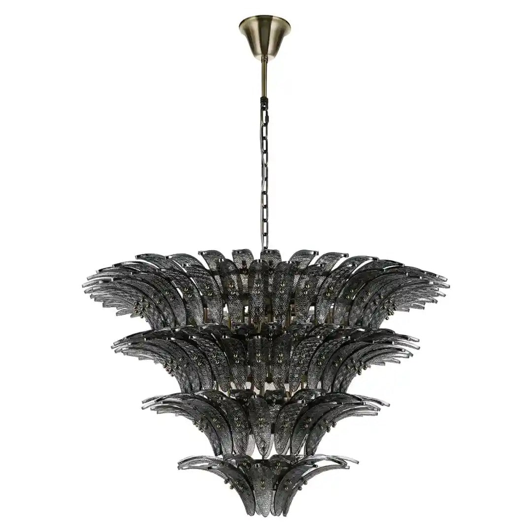 CYRAH black glass chandelier