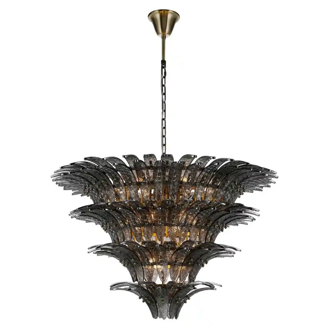 CYRAH black glass chandelier