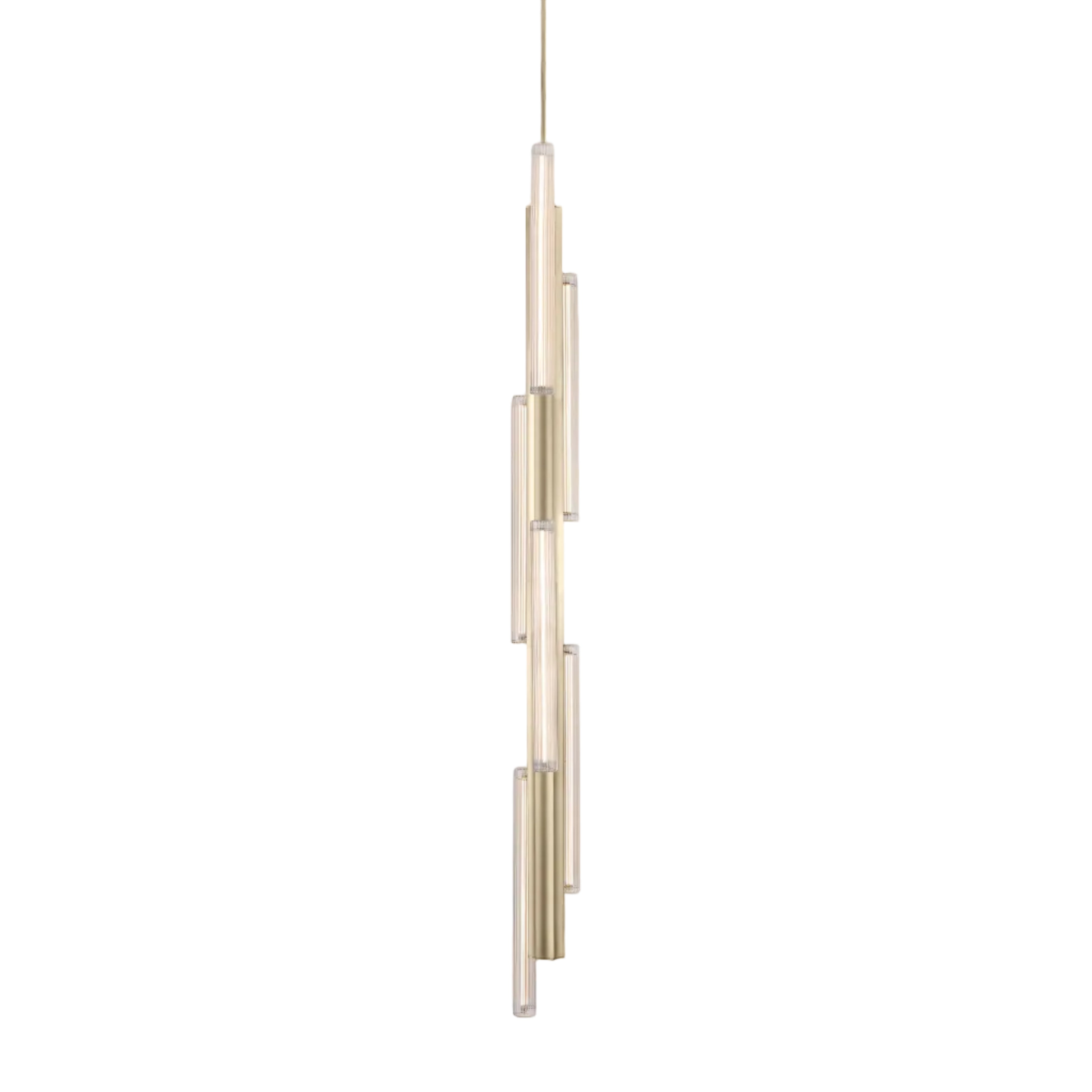 Lampa visící HAIL TALL kartáčovaný zlatý