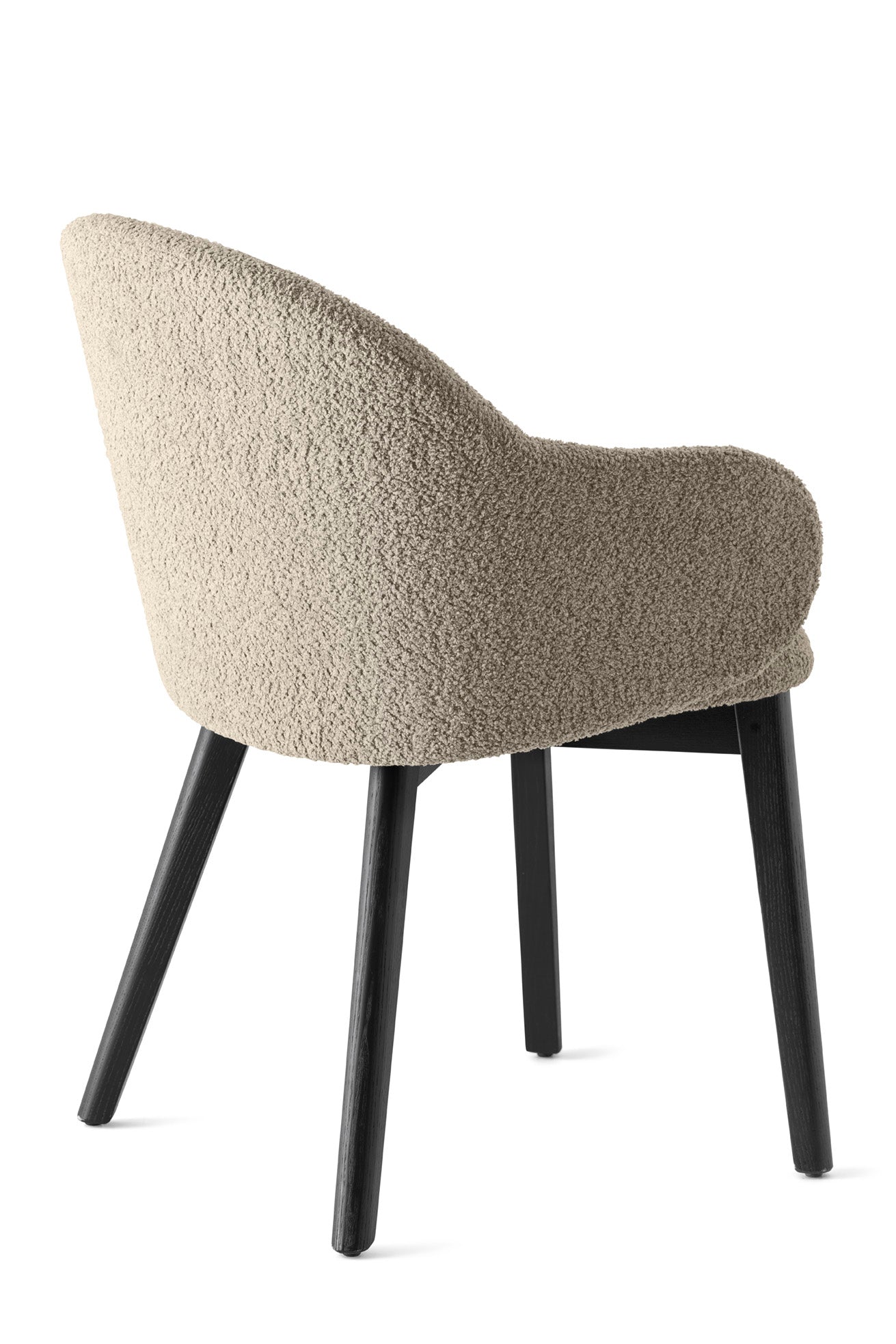 Křeslo s područkami HOLLY FAB čalouněné s černým dřevěným podstavcem