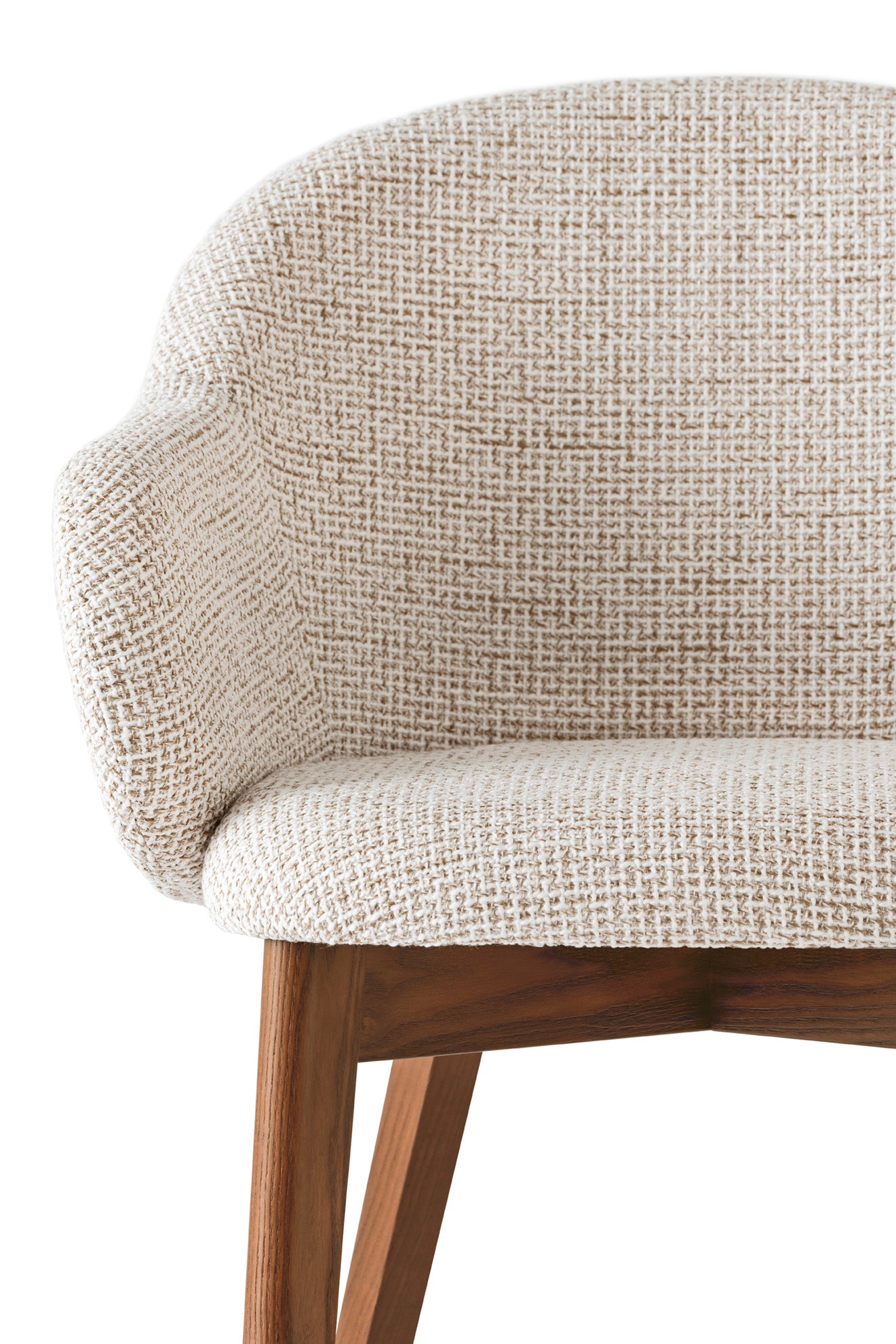 Holly FAB Armchair Upholstered with Walnut Base