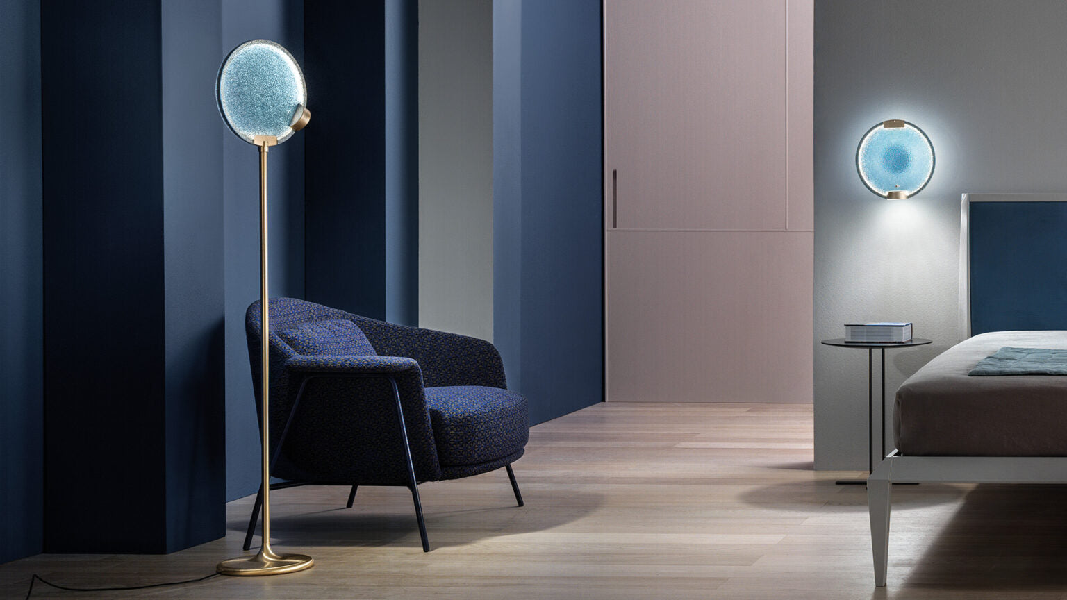 Lampa podłogowa HORO STL szczotkowany mosiądz