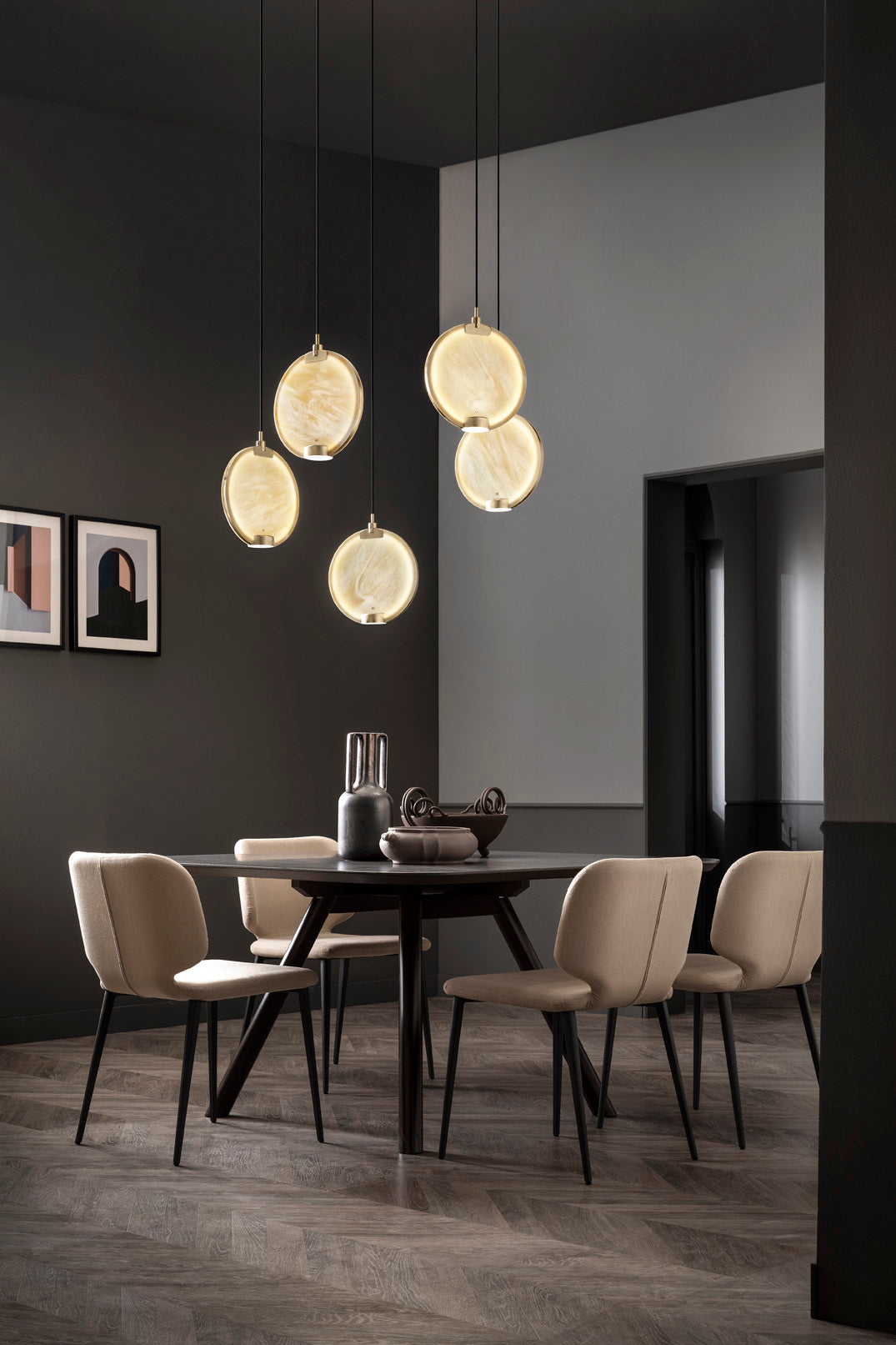 Pendant lamp HORO S5 brushed brass