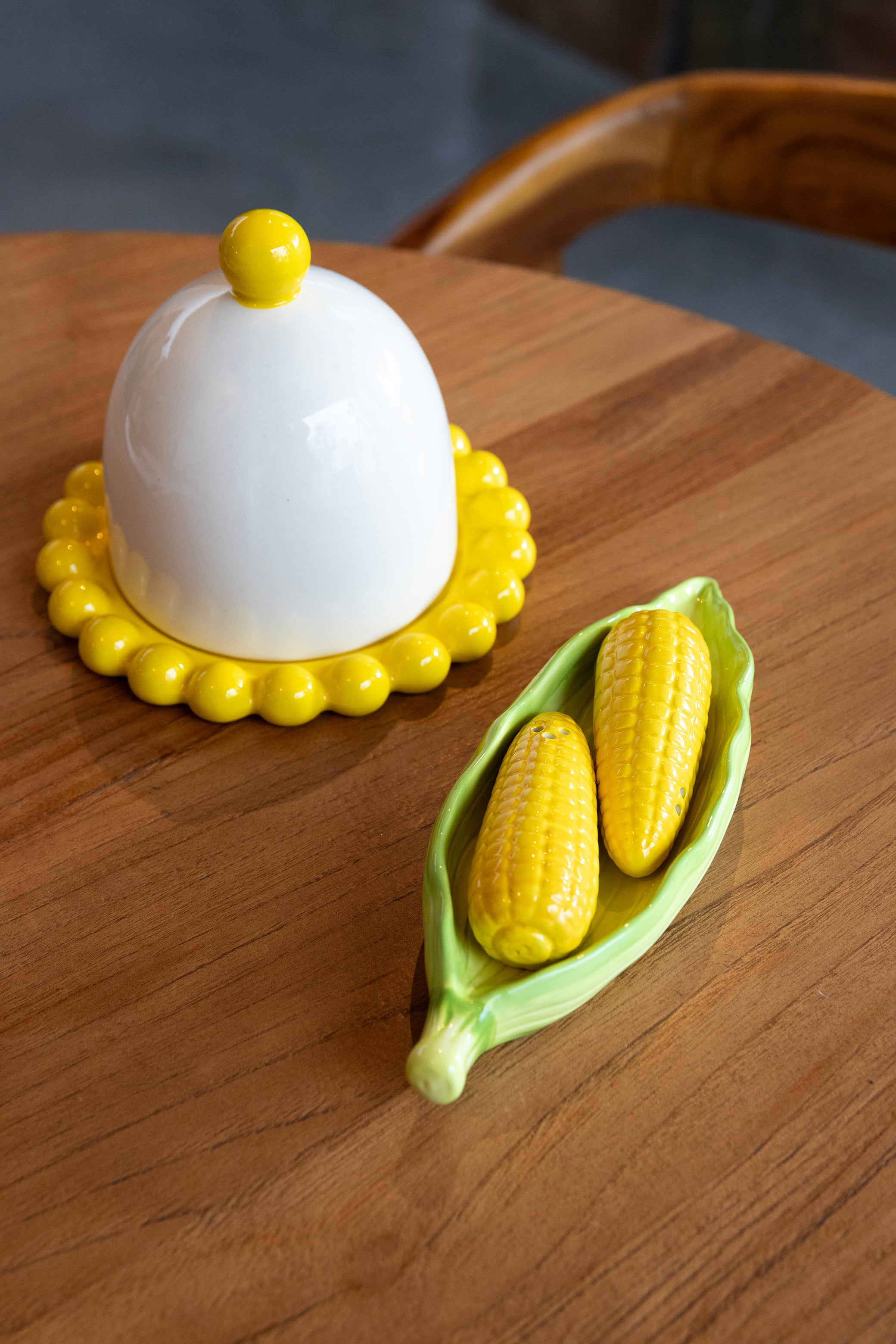 Yellow and Green Corn Salt and Pepper Shaker Set