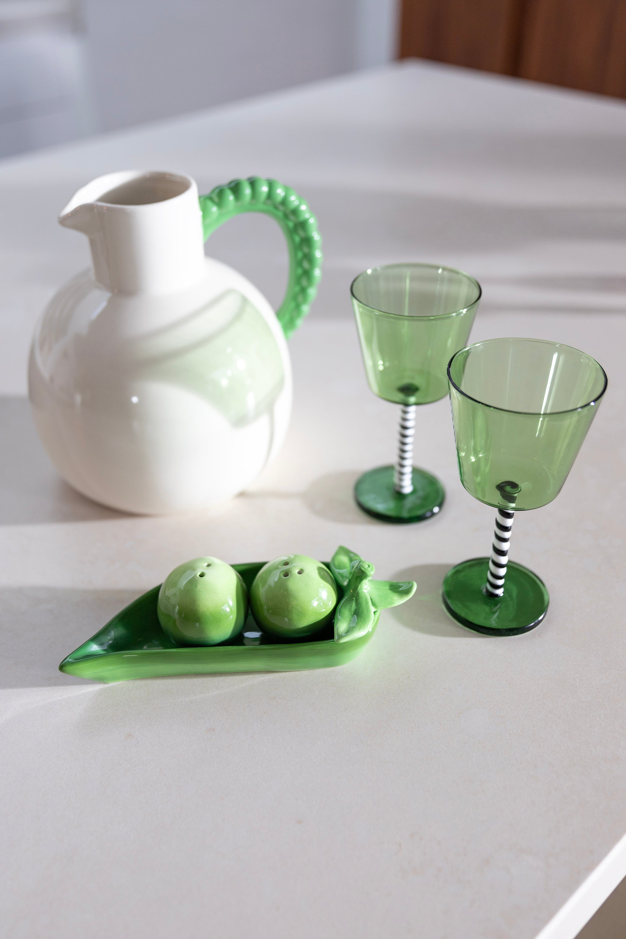 Pea Green Salt and Pepper Shaker Set