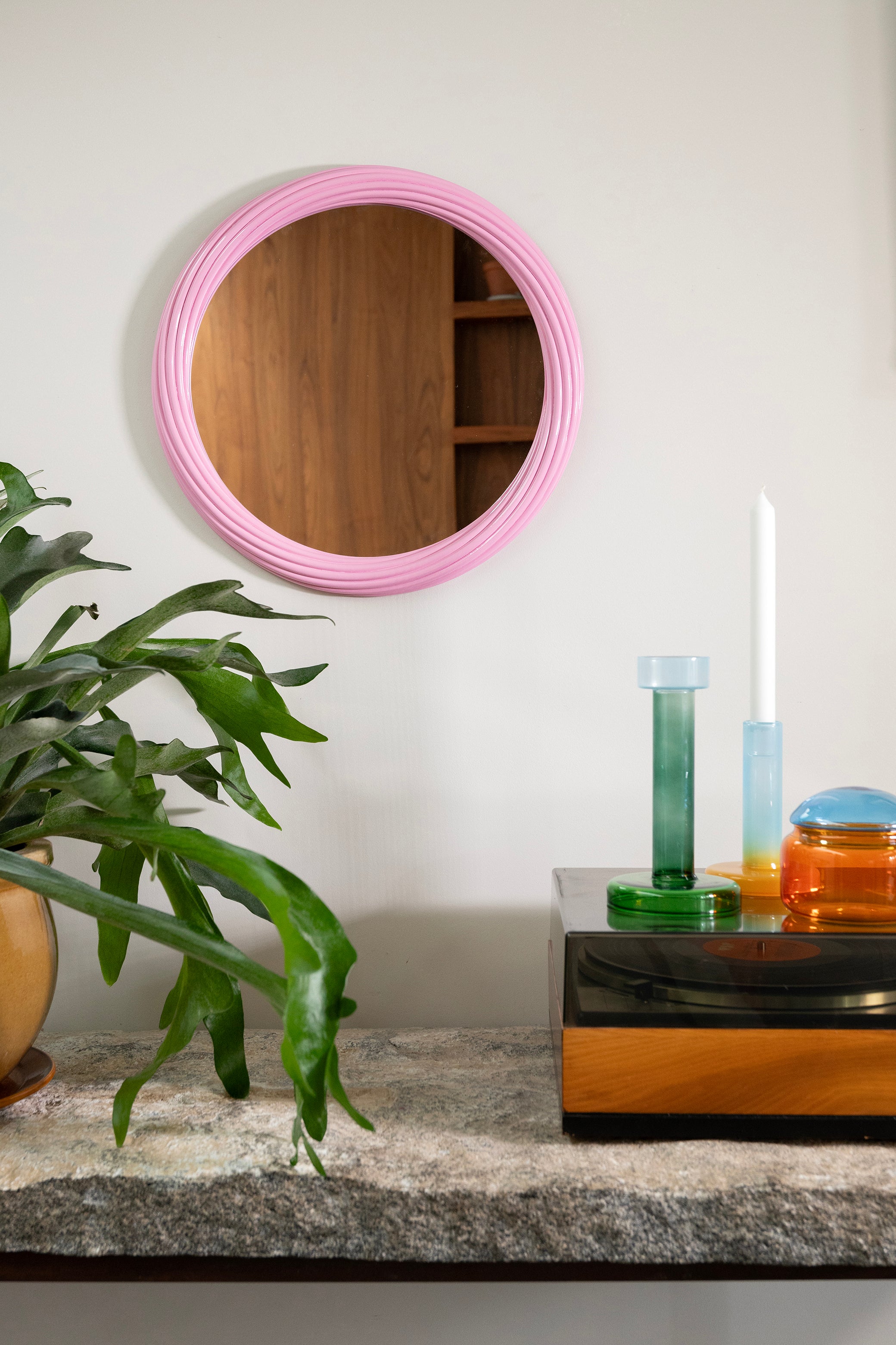 Svícen na tealight BOLE zelený s modrým