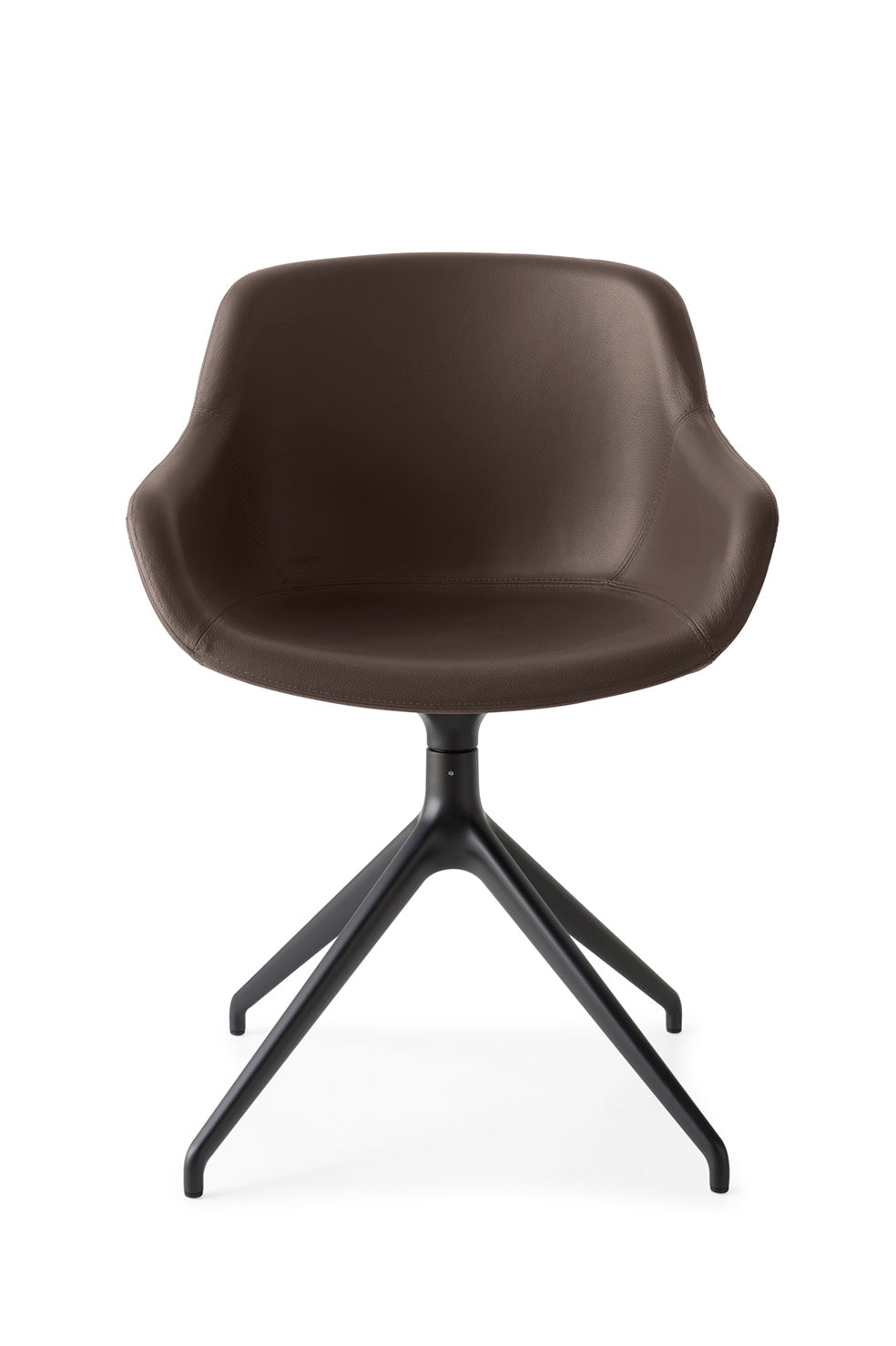 IGLOO upholstered swivel chair with black base