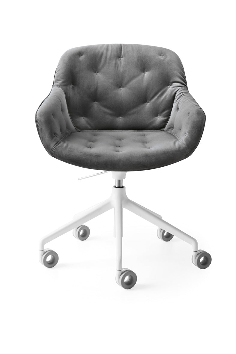 Kancelářská židle IGLOO prošívaná čalouněná s bílým podstavcem