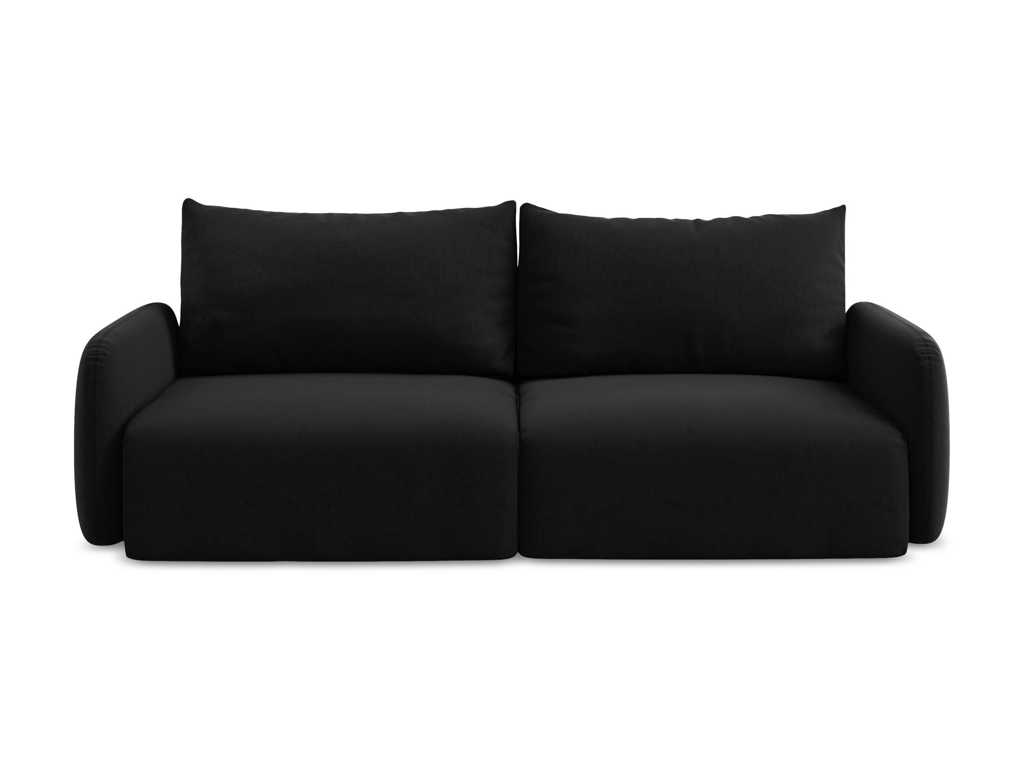 Velvet 3-Seater Sofa with Sleeping Function KALENA Black